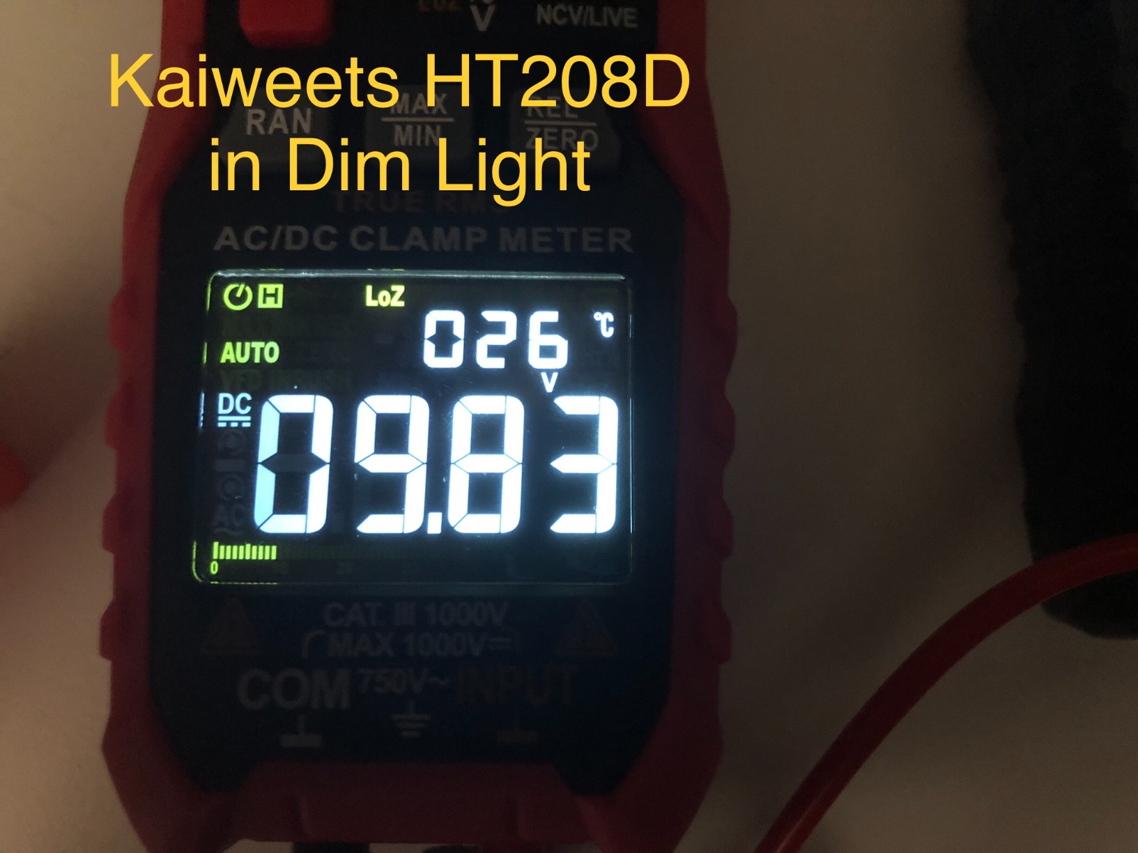 KAIWEETS HT208D Inrush Clamp Meter 1000A True RMS AC/DC Current Amp Meter, VFD, LOZ Mode, 6000 Counts, Measures Current Voltage Temperature Capacitance Resistance Diodes Continuity Duty-Cycle customer photo 1