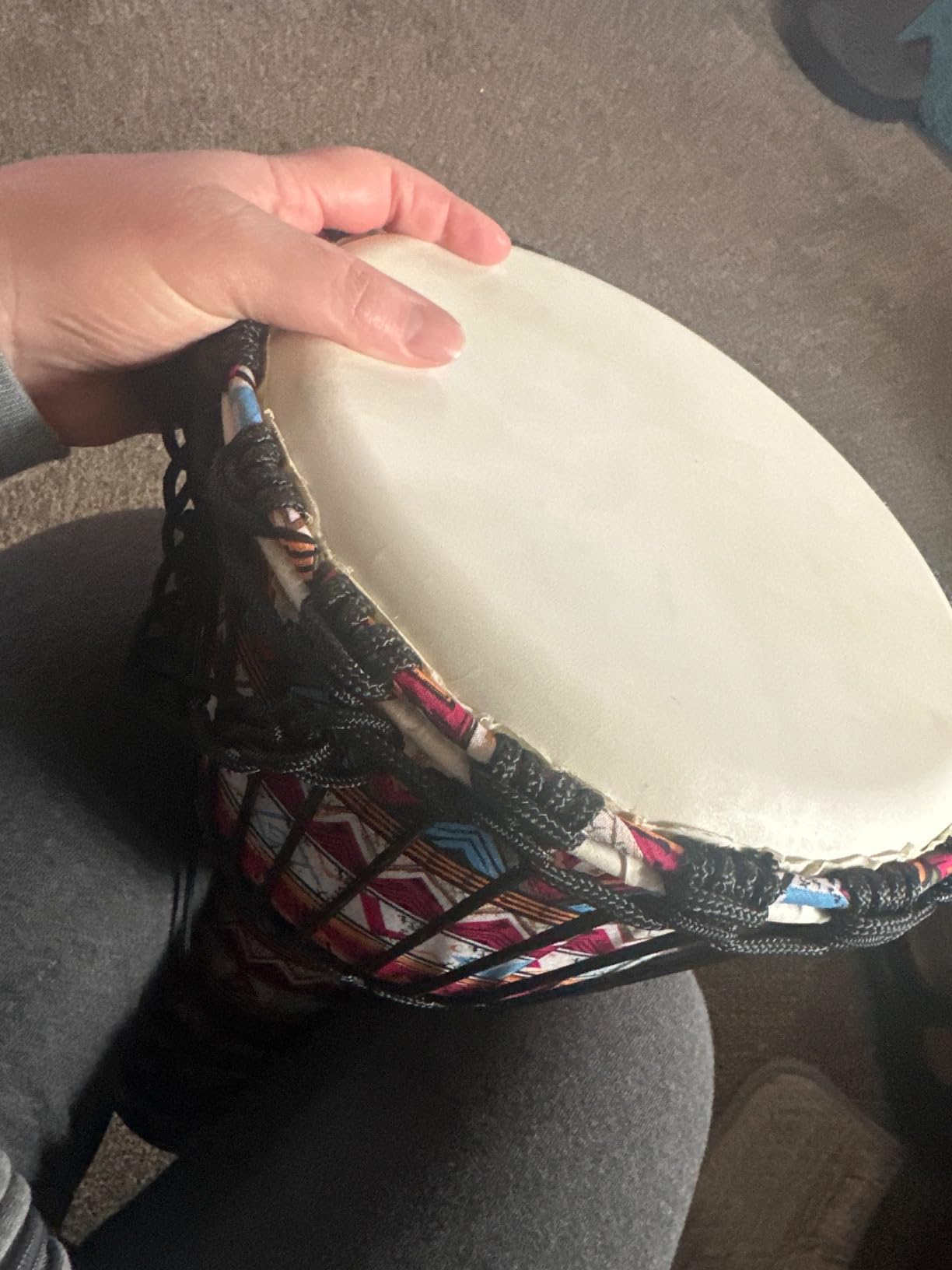 Djembe Drum, AKLOT African Drum Hand-Carved 8 inches Mahogany Goatskin Drumhead for Adults Starter Beginners customer photo 2