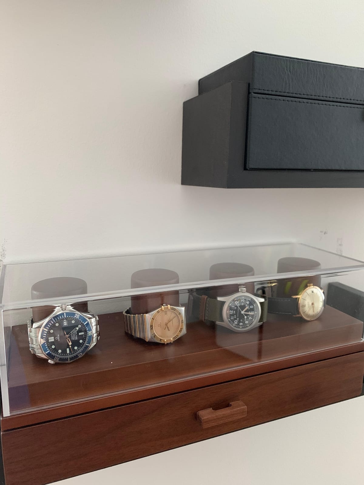 Holme & Hadfield 4 Slot Luxury Watch Display Case with Hinged Cover, Drawer customer photo 1