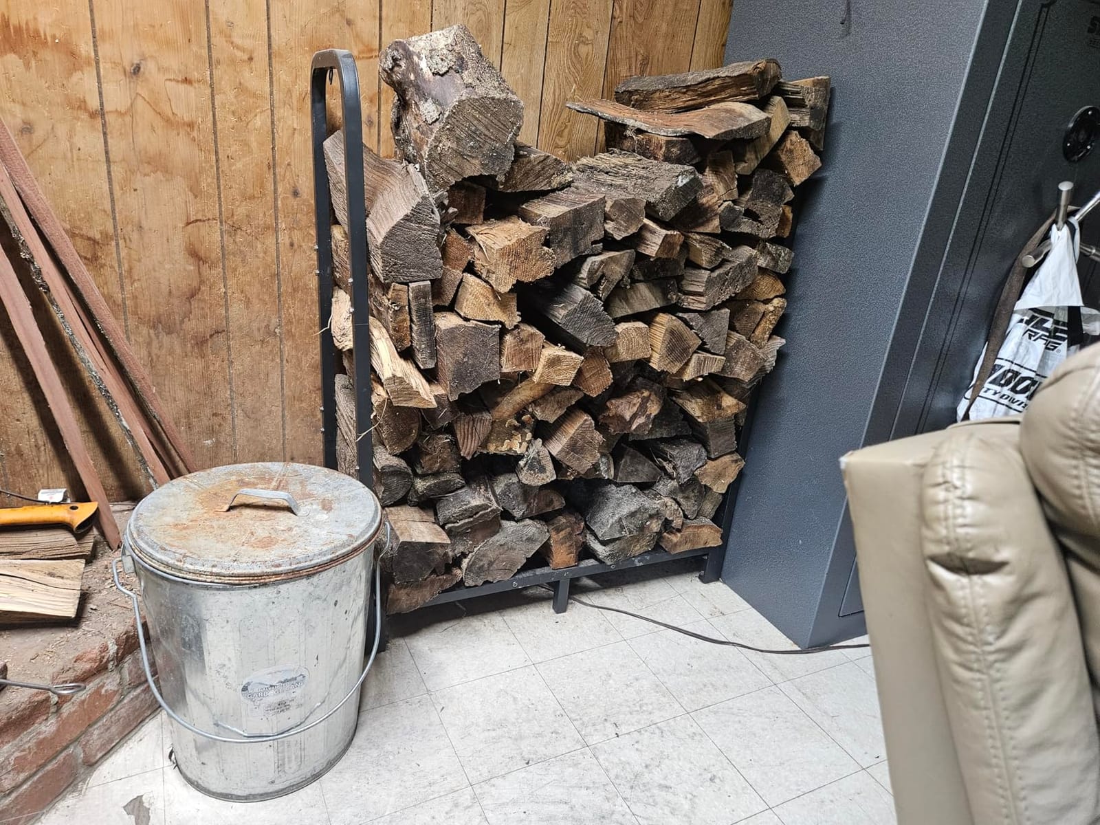 Firewood Rack Stand 4ft Heavy Duty Logs Holder for Outdoor Indoor Fireplace Metal Wood Pile Storage Stacker Organizer, Matte Black customer photo 1