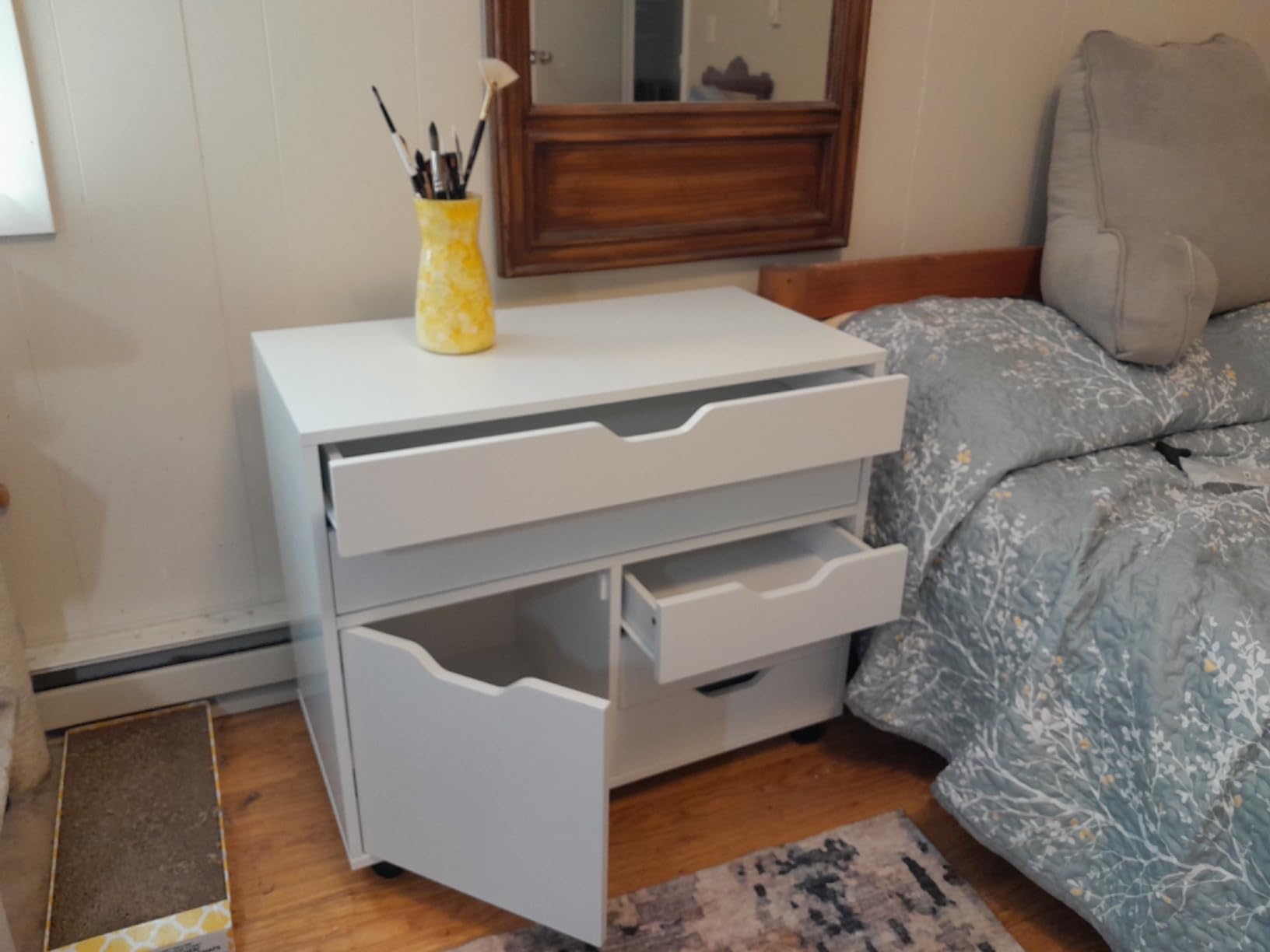 Winsome Halifax Mobile Storage Cabinet with 1 Door & 5 Drawers, White customer photo 2