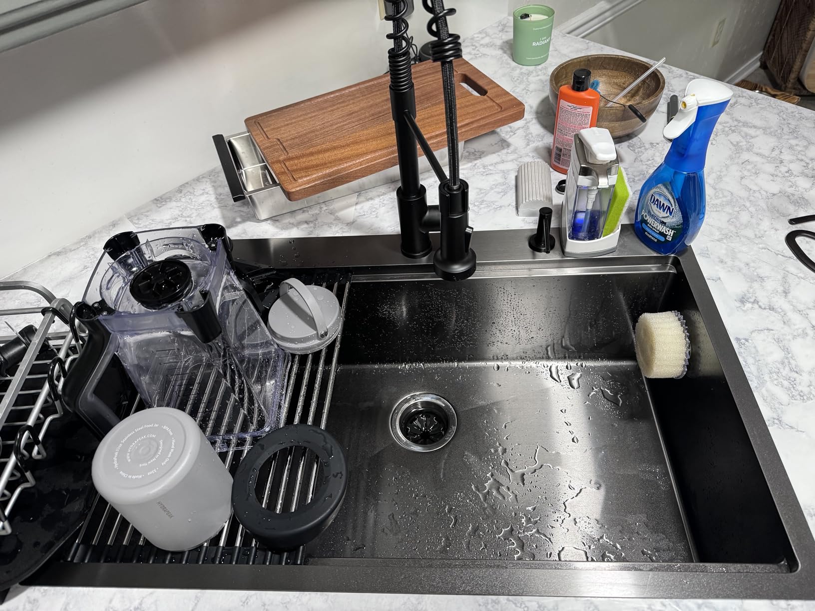 33 Inch Black Drop In Kitchen Sink - VOKIM 33x22Inch Top Mount Sink | Workstation Stainless Steel Drop In Sink 16 Gauge Single Bowl 10'' Deep Handmade Kitchen sink with Cutting Board& Strainer customer photo 2