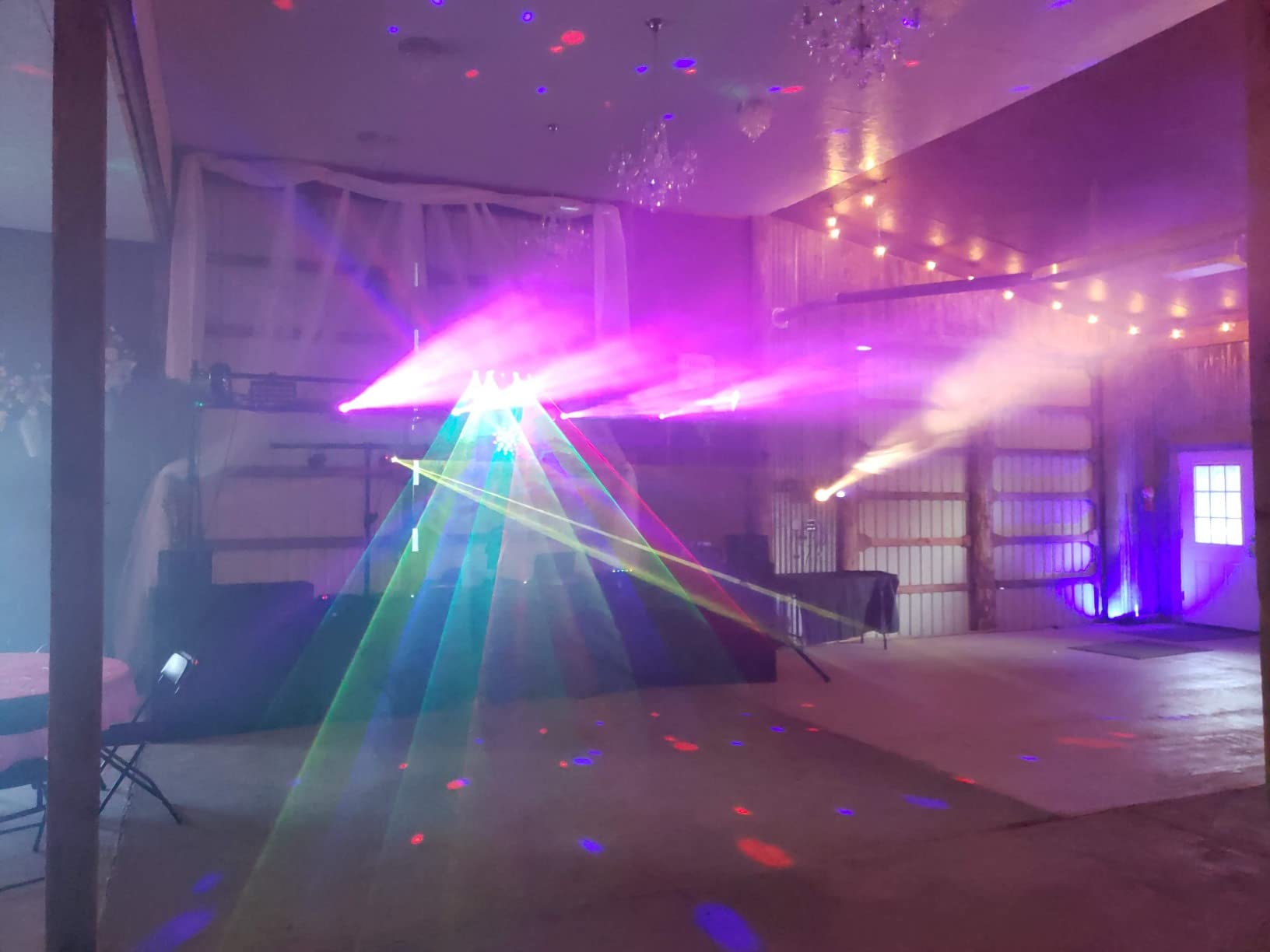 U'King DJ Laser Light, 5 Beam Effect Sound Activated DJ Party Lights RGBYC LED Laser Light Show with DMX Control for Disco Dancing Birthday Bar Stage Lighting customer photo 2
