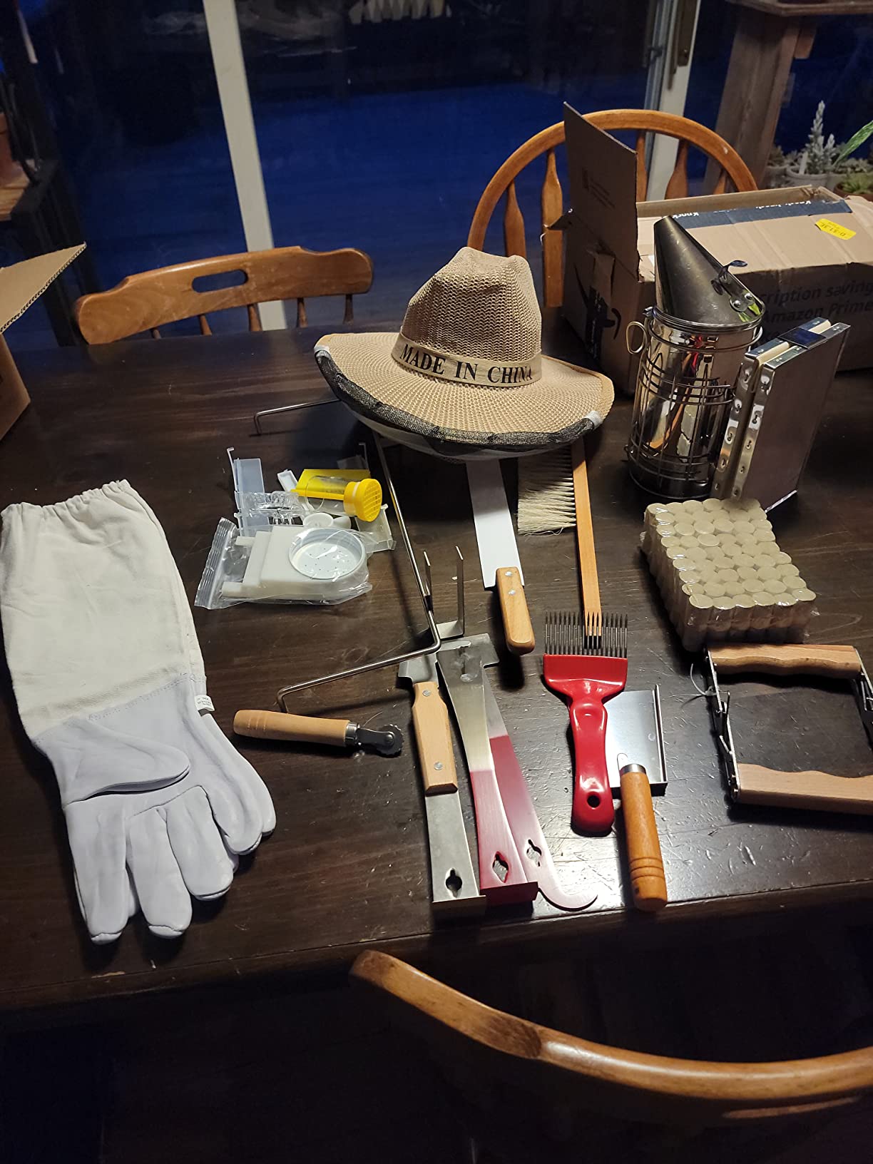 MayBee Beekeeping Supplies Bee Keeper Starting Kit 24 Pcs Beekeeping Tool Kit Bee Smoker Kit Including Beehive Tools,Uncapping Tool and Beekeeping Veil customer photo 1
