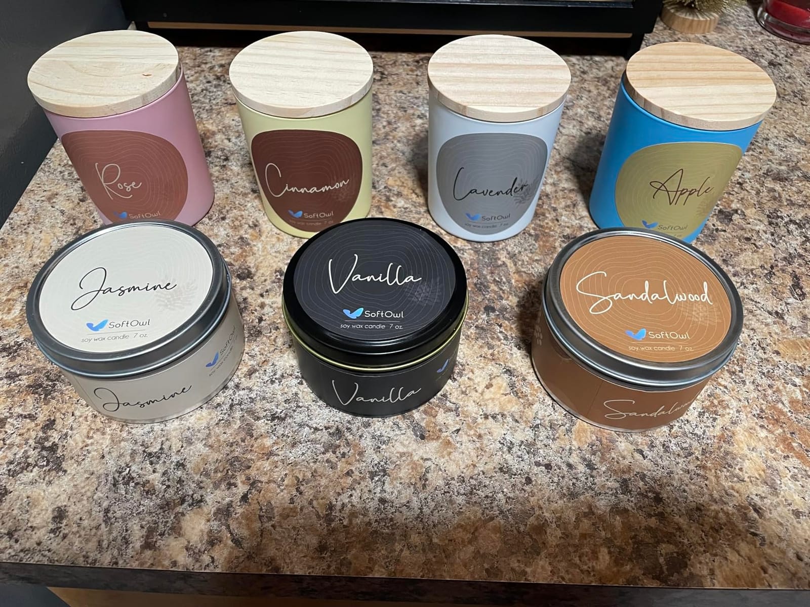 SoftOwl Premium Soy Candle Making Kit - Full Set - Soy Wax, Big 7oz Jars & Tins, 7 Pleasant Scents, Color Dyes & More customer photo 2