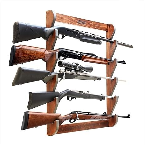 Wall Mounted Firearm Display Rack - Holds 5 Rifles or Shotguns - Choose Your Style customer photo 1