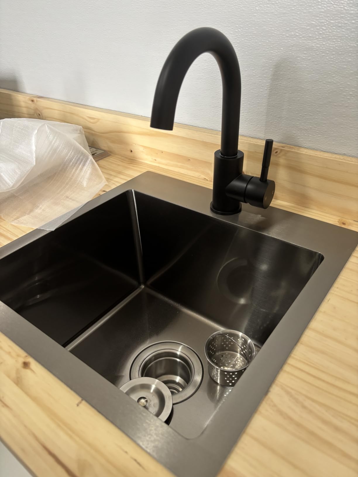 33x22 Inch Black Drop In Kitchen Sink - VAPSINT 33 Inch Top Mount Single Bowl 9 Inch Deep Handmade Workstation Sink in Gunmetal Stainless Steel with Cutting Board & Strainer customer photo 2