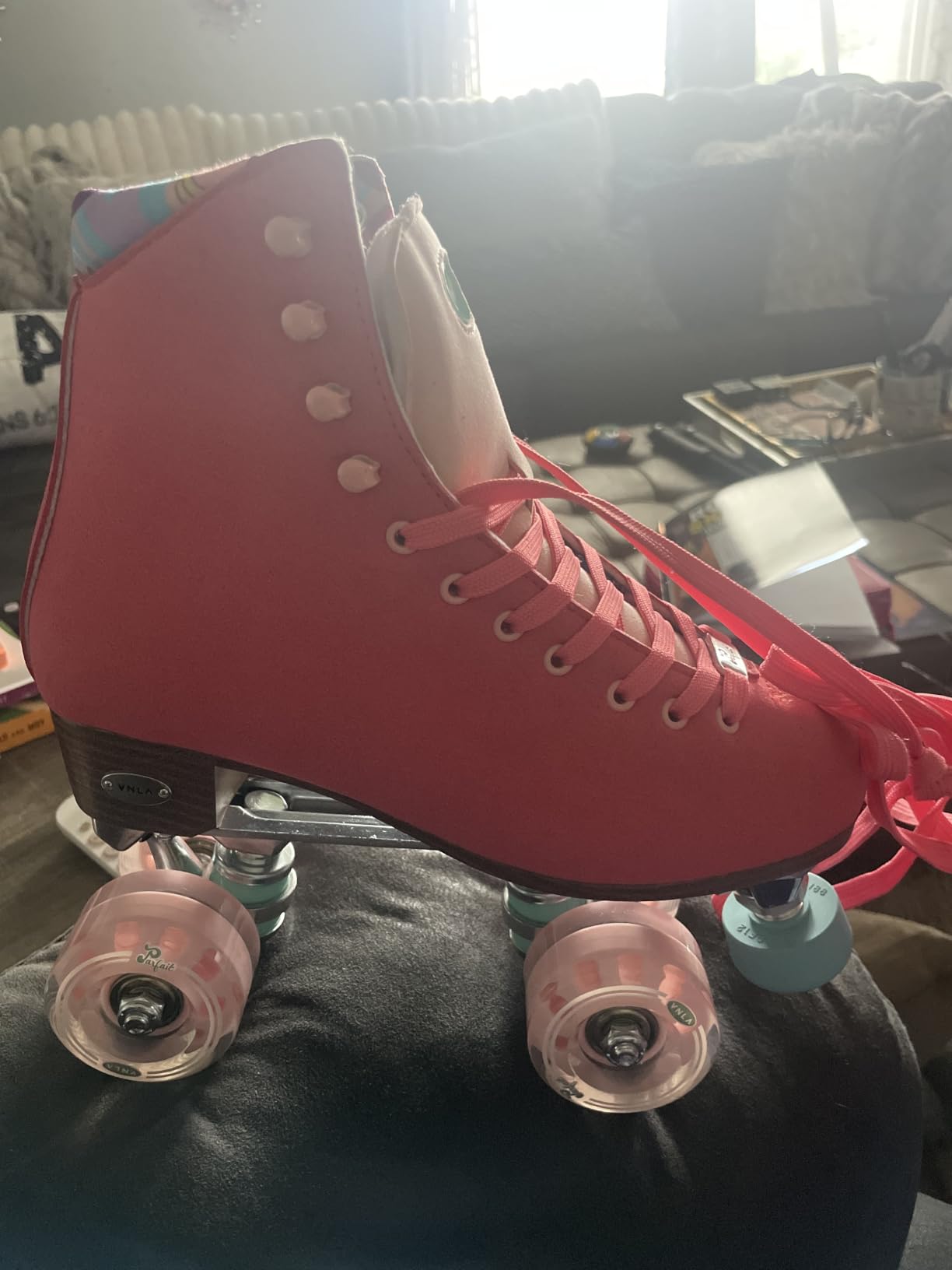 VNLA Parfait Women's Roller Skates - Trendy, Comfortable Design | High-Top Quad Skates - Great for Wide Feet - 58mm x 32mm, 78A Polyurethane Wheels and ABEC-7 Bearings customer photo 2