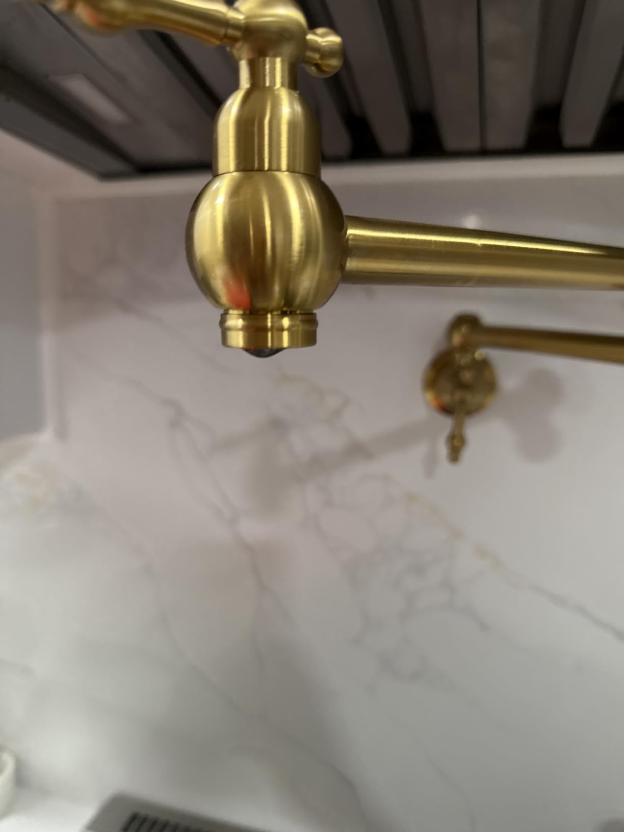 Matte Black Pot Filler Faucet - WOWOW Brass Pot Filler Wall Mount Kitchen Faucet Over Stove with Double Joint Swing Arms customer photo 1