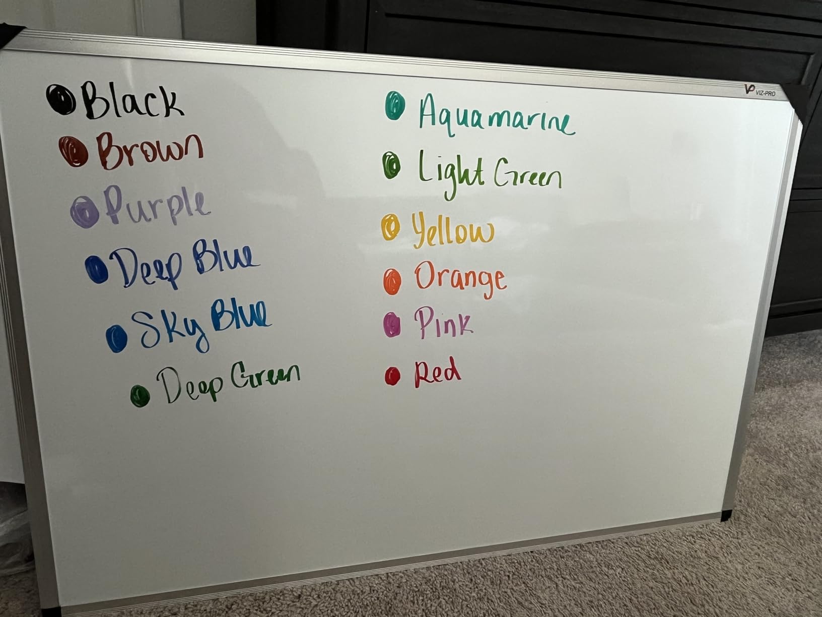 VIZ-PRO Magnetic Dry Erase Board, 72 X 48 Inches, Foldable Wall-Mounted Whiteboard with Silver Aluminum Frame & Marker Tray for School Office and Home 6' X 4' customer photo 1