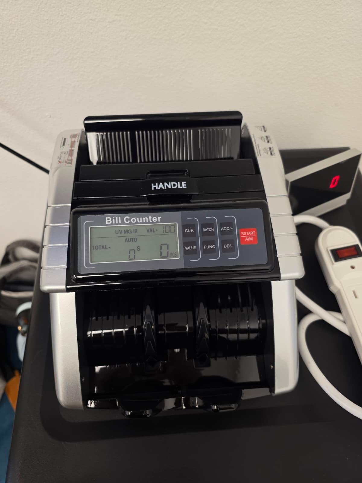 Aneken Money Counter Machine with Value Count, Dollar, Euro UV/MG/IR/DD/DBL/HLF/CHN Counterfeit Bill Detectors, Add and Batch Modes, Cash Counter with LCD Display | Jam-free and durable customer photo 1