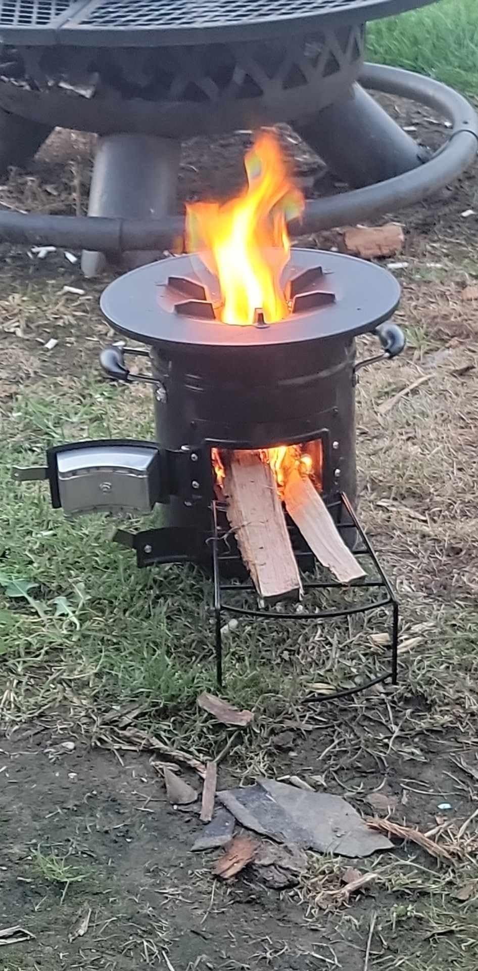 IronClad Supply Rocket Stove - Camping Wood Stove for Emergency Preparedness, Survival, Off Grid Living Supplies - Portable Wood Burning Stove with Canvas Storage Bag and Fuel Support System customer photo 2
