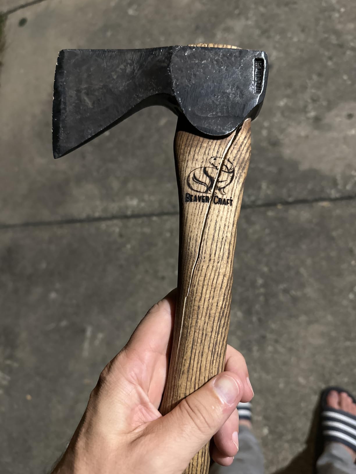 BeaverCraft Wood Carving Axe Hatchet with Sheath AX1 - Forged Axes Bushcraft Hatchet for Camping - Small Forest Axe for Chopping, Splitting - Gardening Axes with Wooden Handle, Wood Carving Tools customer photo 2