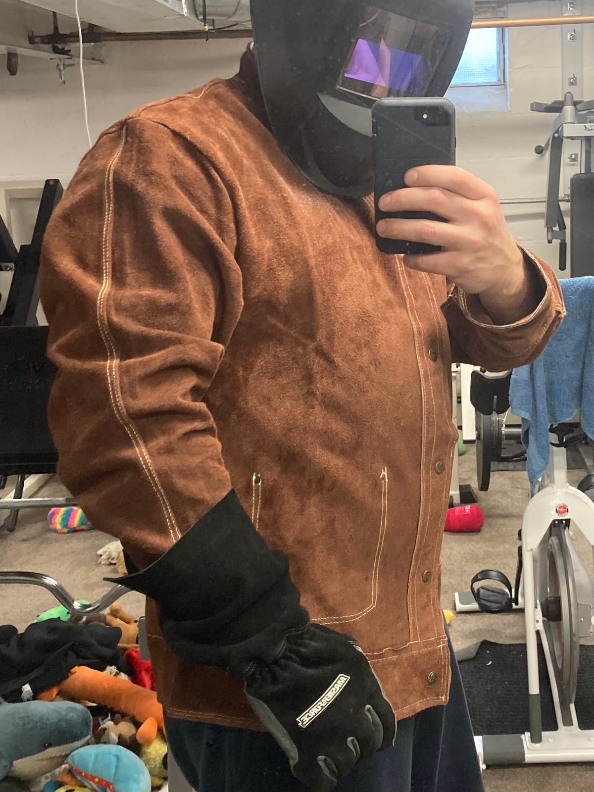 YESWELDER Leather Welding Jacket | Heavy Duty Heat Flame Resistant for Men Women welder jacket Welding Coat customer photo 2
