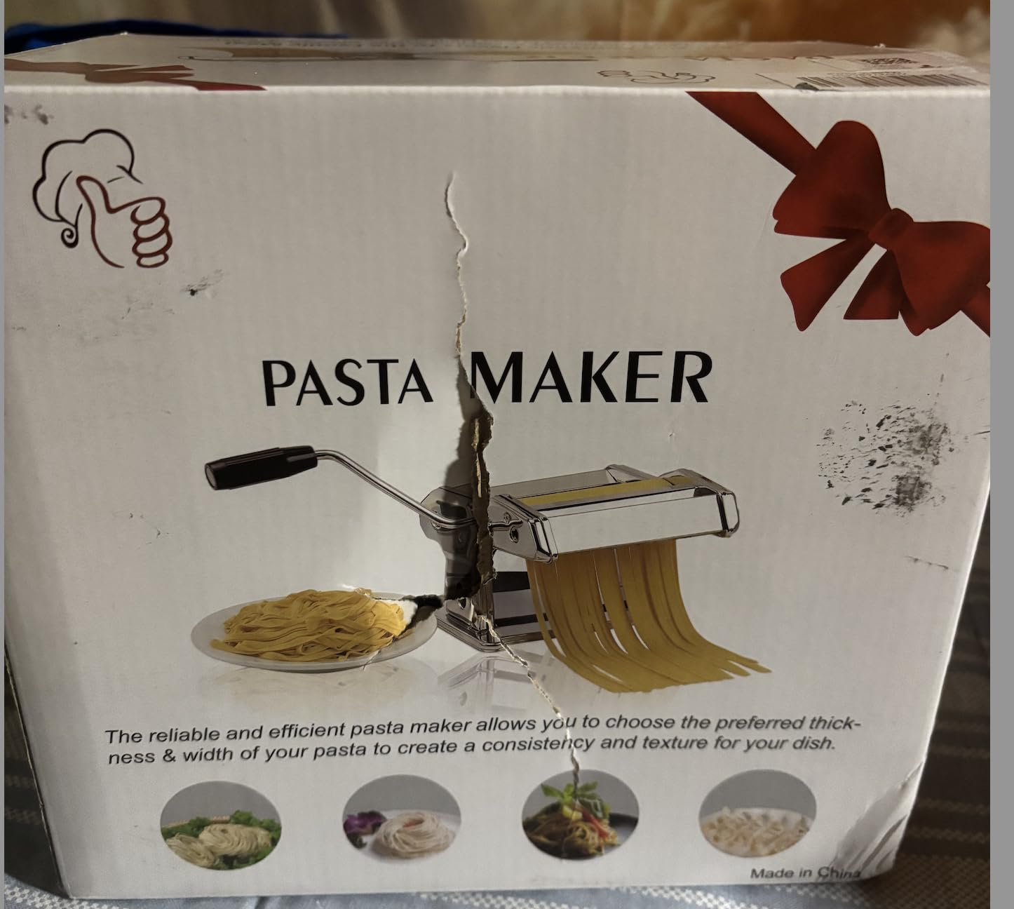 Pasta Maker - 7 Thickness Settings Roller & 2 Width Cutters Pasta Machine customer photo 1