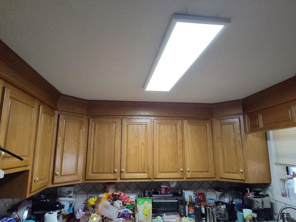 Lithonia Lighting 1x4 LED Flat Panel Light, 4000 Lumens, 3500K/4000K/5000K | CPANL 1 Ft. x 4 Ft. LED Light Panel, Ceiling Lighting Fixture, 3-in-1 Switchable CCT, Includes Ceiling Mount Bracket, White customer photo 2