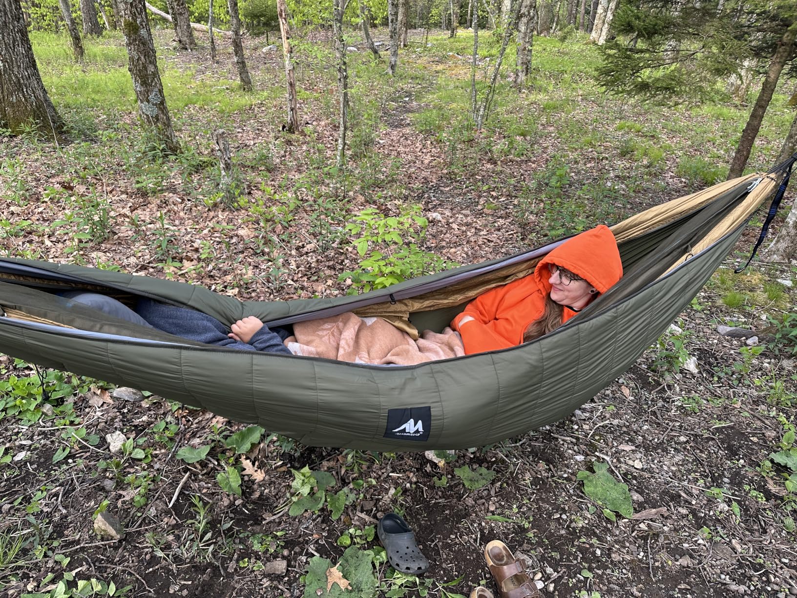 Sunyear Hammock Camping with Rain Fly Tarp and Net, Portable Camping Hammock Double Tree Hammock Outdoor Indoor Backpacking Travel & Survival, 2 Tree Straps,100% Waterproof Green Bundle customer photo 1