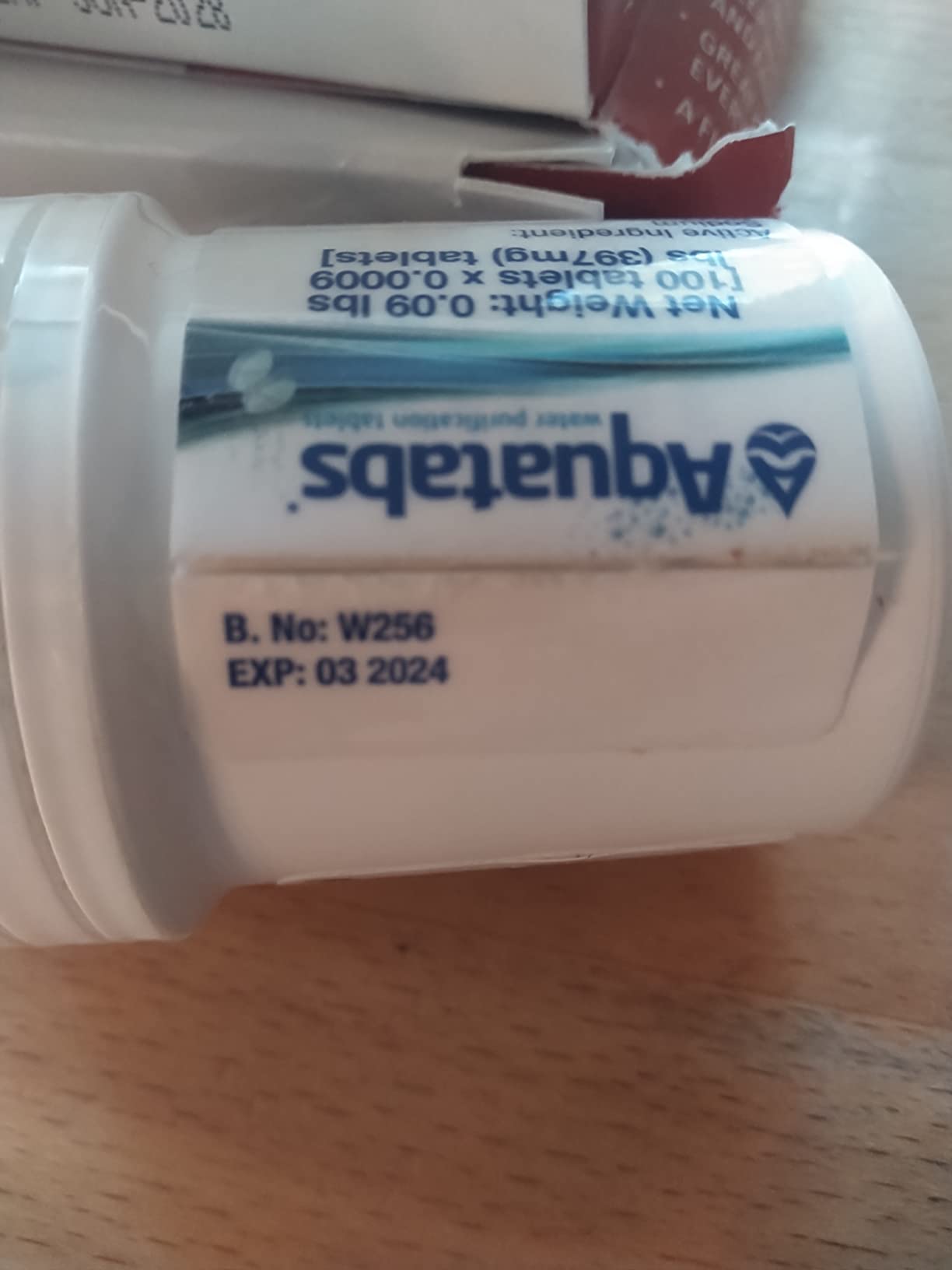 Aquatabs Water Purification Tablets (397mg, 100 Pack). Water Filtration System for Camping, Boating, Emergency Water, Survival Kit, and Marine. Easy-to-Use Water Purifier Treatment. customer photo 2