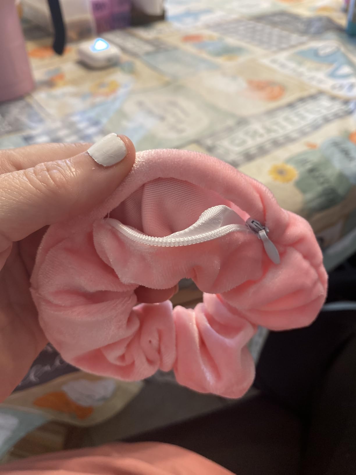 Zipper Scrunchie Safe (3 Pack) - Velvet Stasher scrunchies Compartment for Cash Cards Keys Pills Valuables | Hair bun ties Secret Pocket ponytails women Diversion safes disguise container Accessories customer photo 2