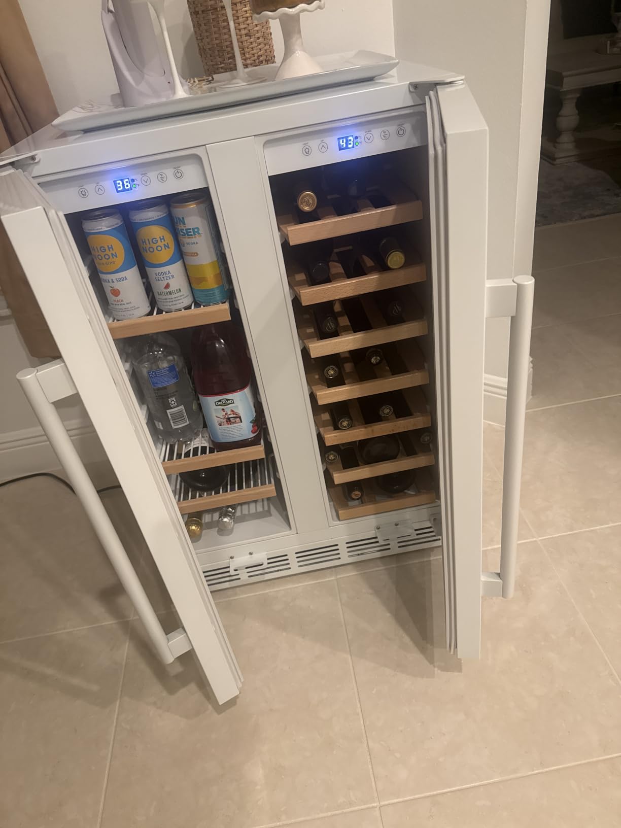 24 Inch Beverage Refrigerator Cooler, 210 Cans Wide Beverage and Beer Fridge with Glass Door and Powerful Cooling Compressor, Built-in/Freestanding Drink Fridge for Kitchen, Bar or Office customer photo 2