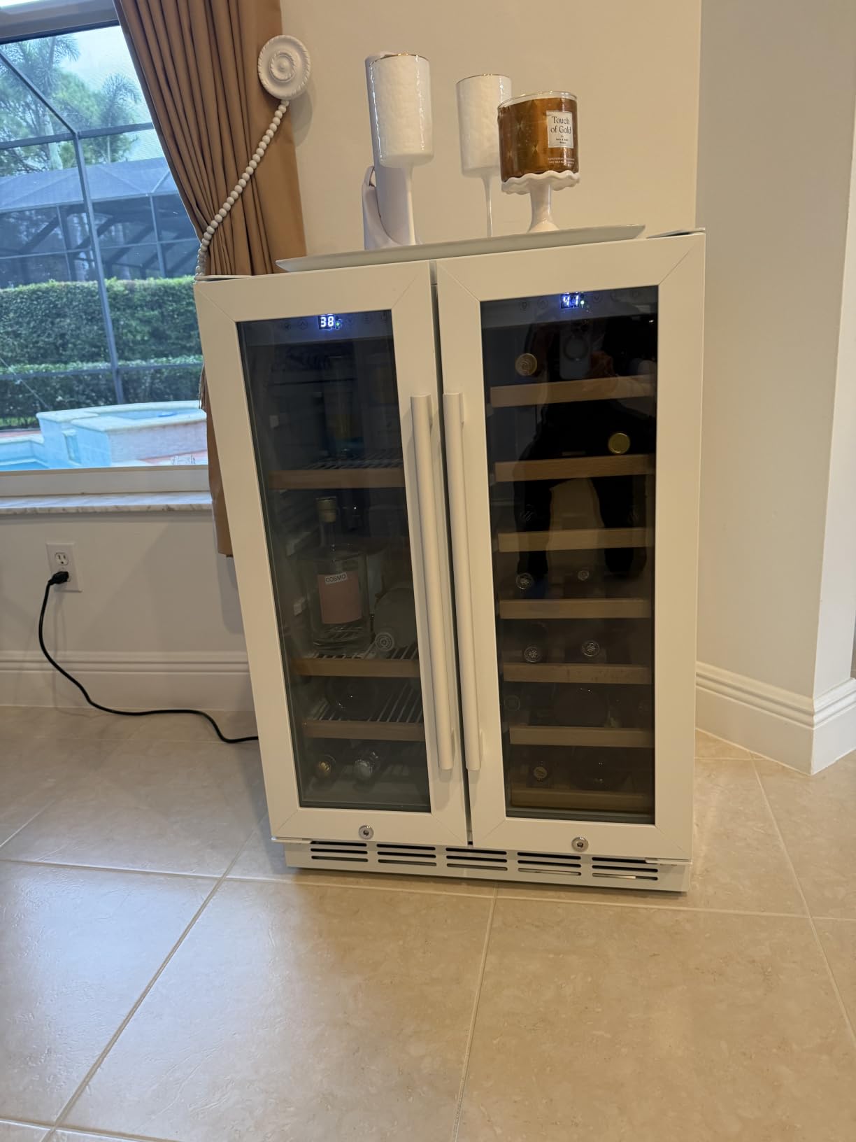 24 Inch Upgraded Dual Zone Wine and Beverage Refrigerator Cooler | Glass Door, Under Counter or Freestanding Beverage Fridge with Large Capacity, Advanced Cooling System customer photo 2