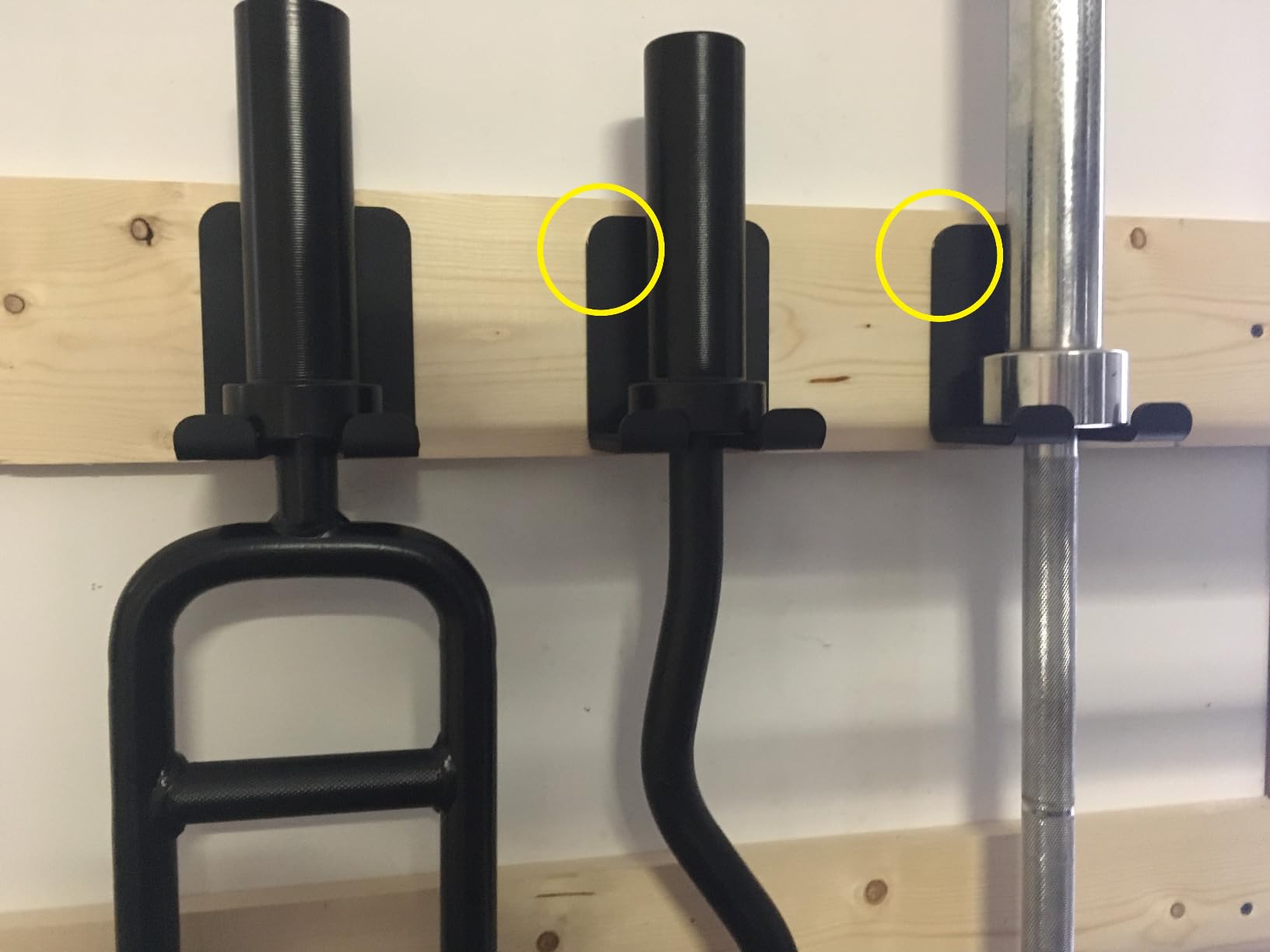 Barbell Rack Barbell Holder Wall Mount Barbell Storage Holder Olympic Bar Hanger for Home, Commercial, Garage Gym customer photo 2
