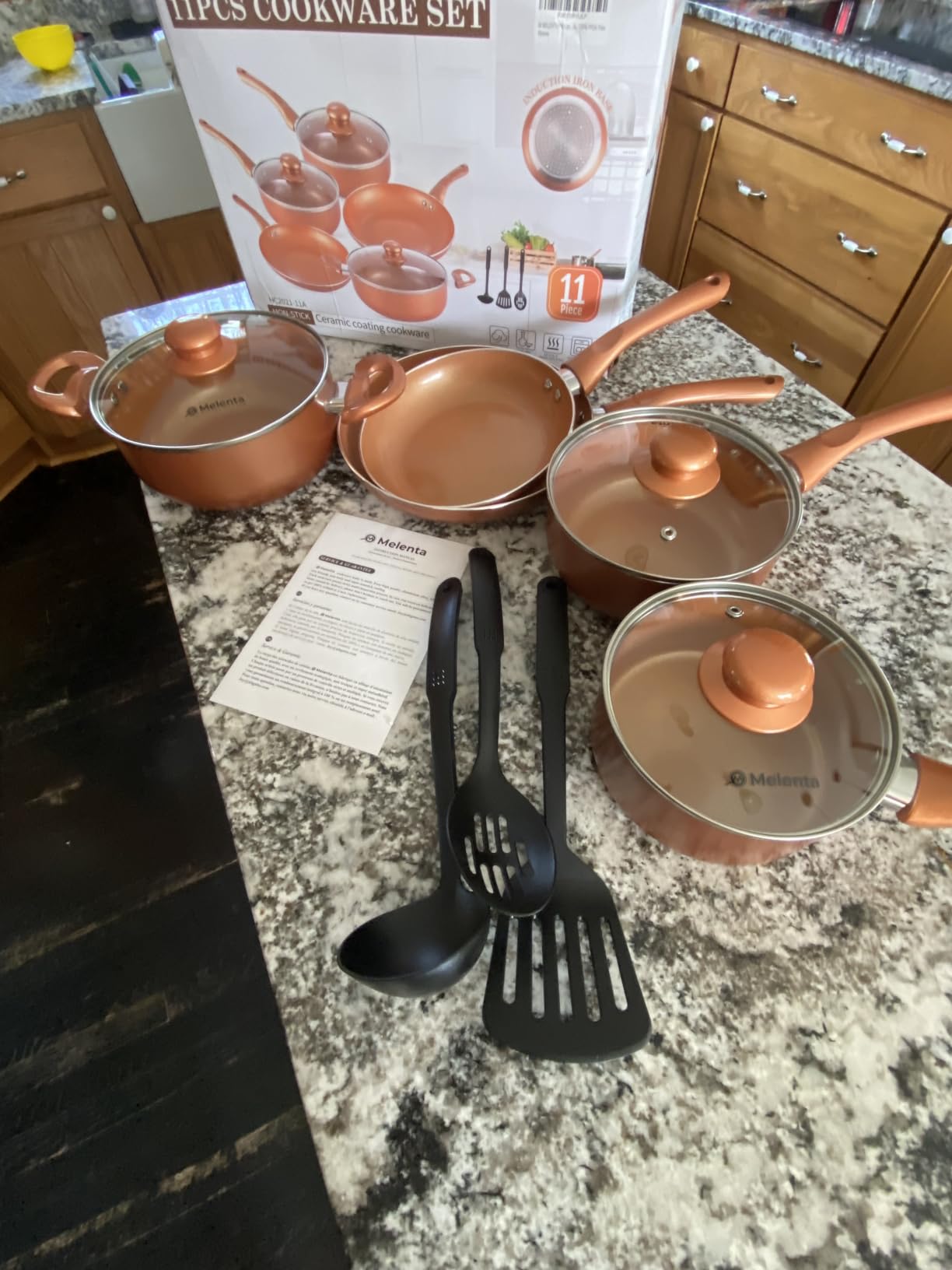 M MELENTA 11-Piece Copper Ceramic Nonstick Pots and Pans Set customer photo 1