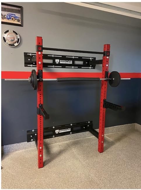 Signature Fitness Fitvids Wall Mounted Fold-in Power Cage Squat Rack with Adjustable Pull Up Bar and J Hooks - Space-Saving Home Gym, Multiple Sizes customer photo 1