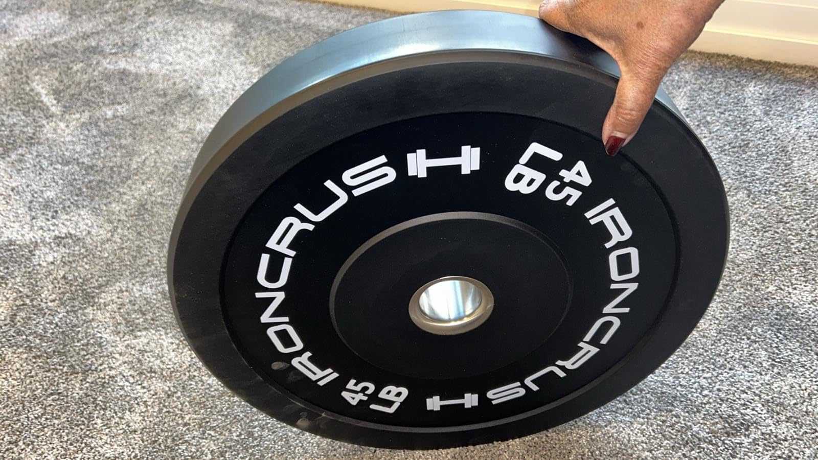 Iron Crush Olympic Bumper Plates Set - Virgin Rubber Weights for Strength Training - Fits 2