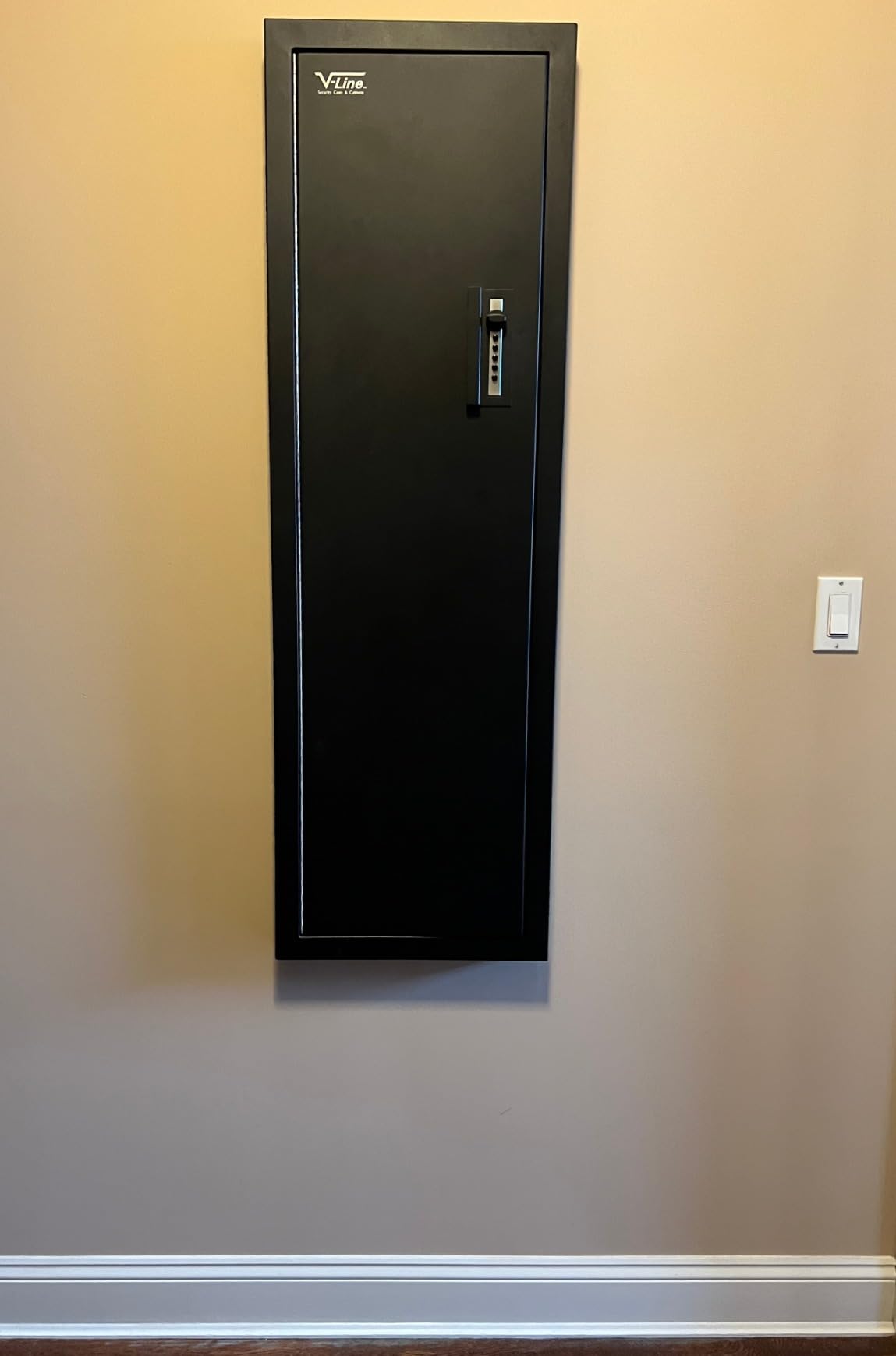 Tactical Closet Vault Flat Black in Wall Gun Safe and Tactical Gear Safe - Simplex Lock - Fits Between Wall Studs - Ideal for Home or Office customer photo 1
