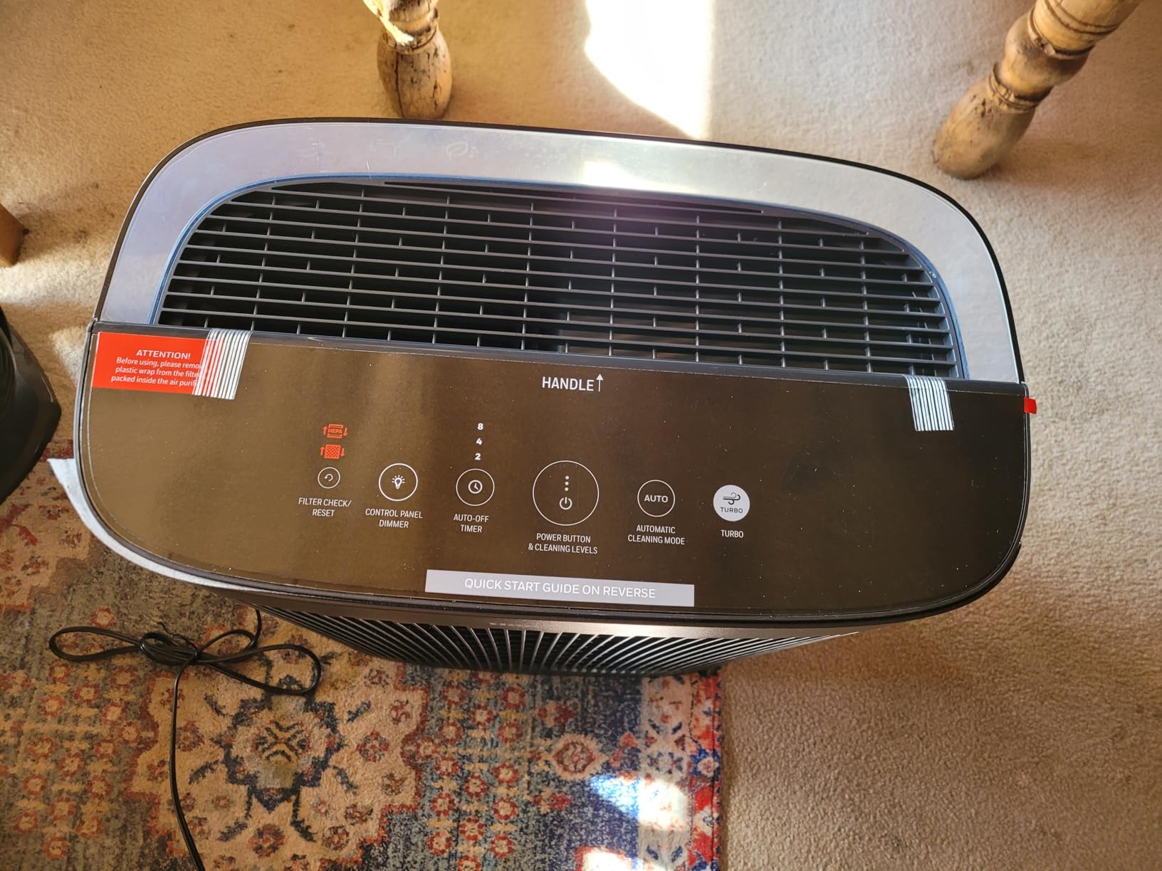 Honeywell HEPA Air Purifier for Home and Large 1700 ft² Rooms, Black | Powerful HEPA Filtration, Air Quality Monitor, Turbo and Auto Mode, Reduces Allergens, Dust, Pollen, Pet Dander, Odors, Smoke customer photo 1