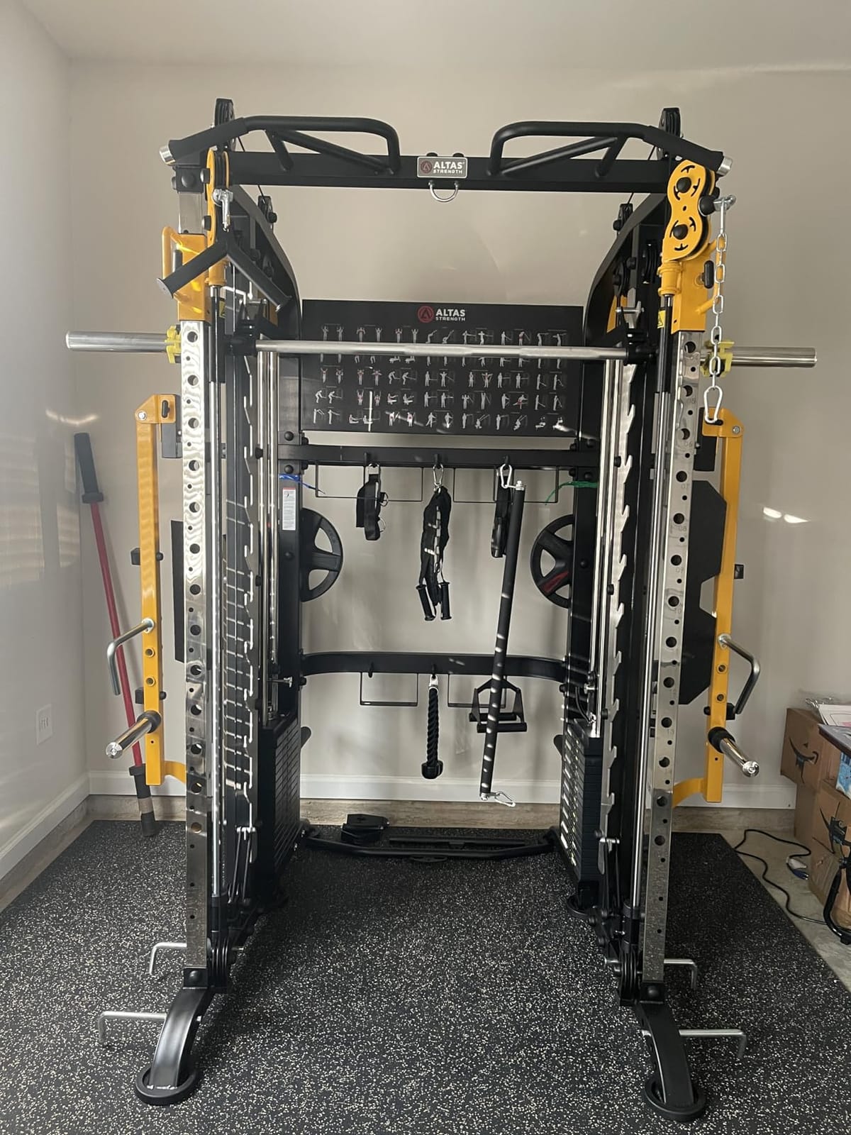 3061B Smith Machine Home Gym with 440lbs Stacks & Lever Arms | Includes Dual 220LB weight stacks, assembly video, independent lever arms, 2:1 pulley system, and commercial linear bearings customer photo 1