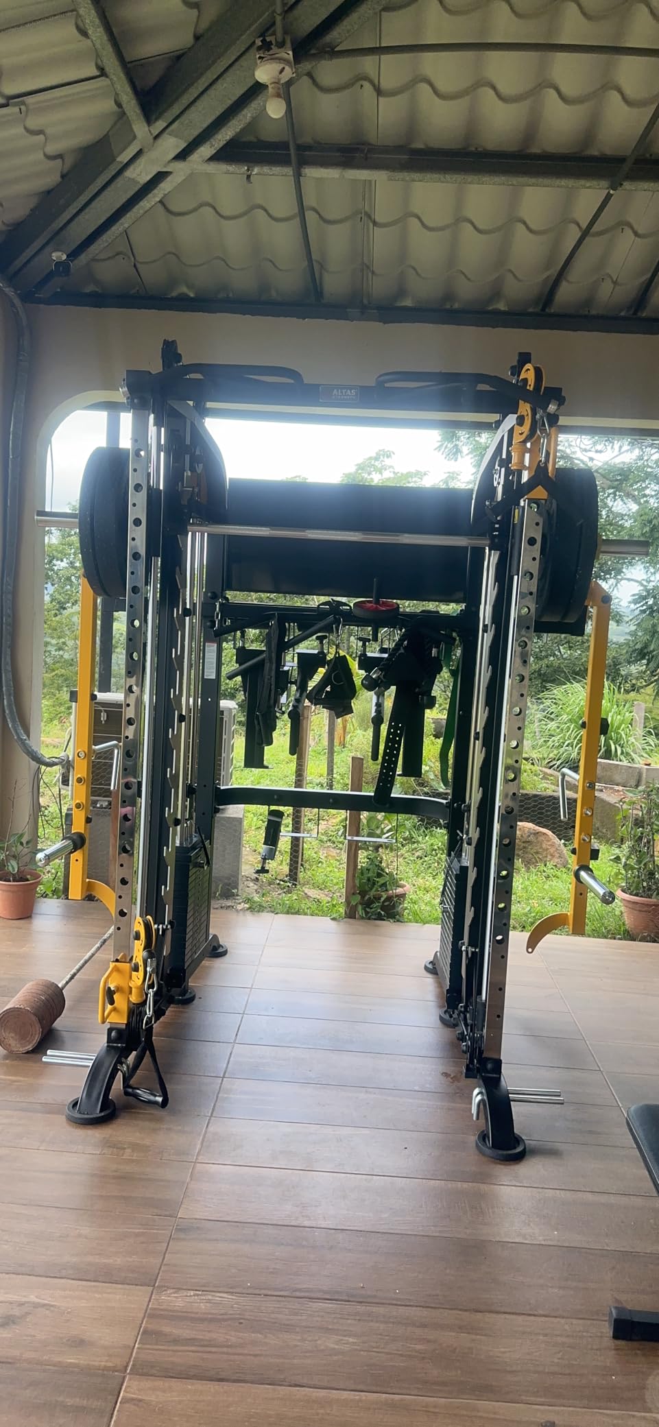3061B Smith Machine Home Gym with 440lbs Stacks & Lever Arms | Includes Dual 220LB weight stacks, assembly video, independent lever arms, 2:1 pulley system, and commercial linear bearings customer photo 2