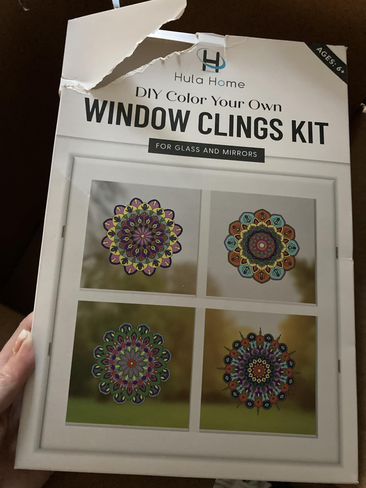 Hula Home Stained Glass Mandala Art Kit - DIY Window Clings with Markers, 10 Suncatchers - Perfect Hobby for Adults, Kids, Teens & Seniors - Ideal Gift for Beginners, Women & Elderly customer photo 1