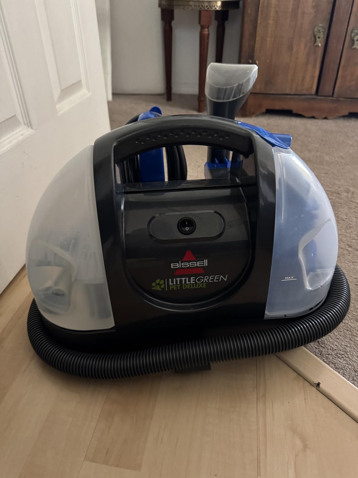 BISSELL Little Green Pet Deluxe Portable Carpet Cleaner, 3353 | Car & auto detailing capability; Gray/Blue colorway; tackles pet messes on upholstery & vehicles customer photo 2