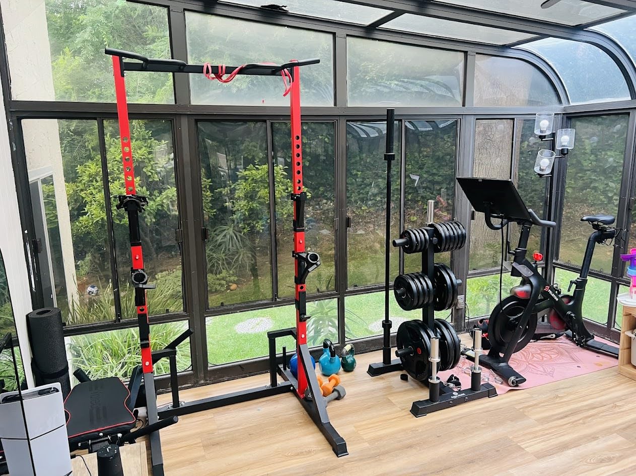 CANPA Multifunction Power Rack with Pull up Bar, Heavy Capacity and Adjustable Squat Stand Rack customer photo 1