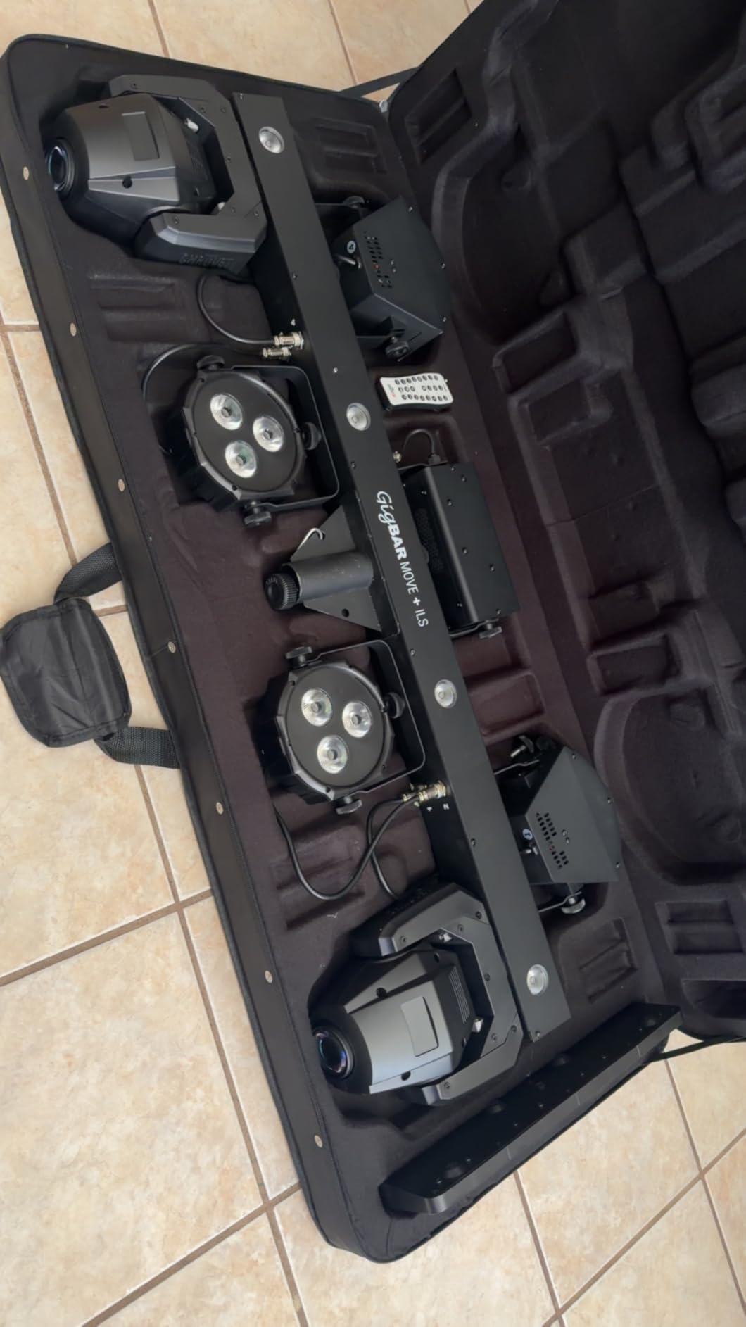 CHAUVET DJ GigBAR Move + ILS 5-In-1 Lighting System | Moving Heads, Derbies, Washes, Laser & Strobe on One Bar | ILS Compatible | RF Remote, Tripod & Carry Bags Included customer photo 2