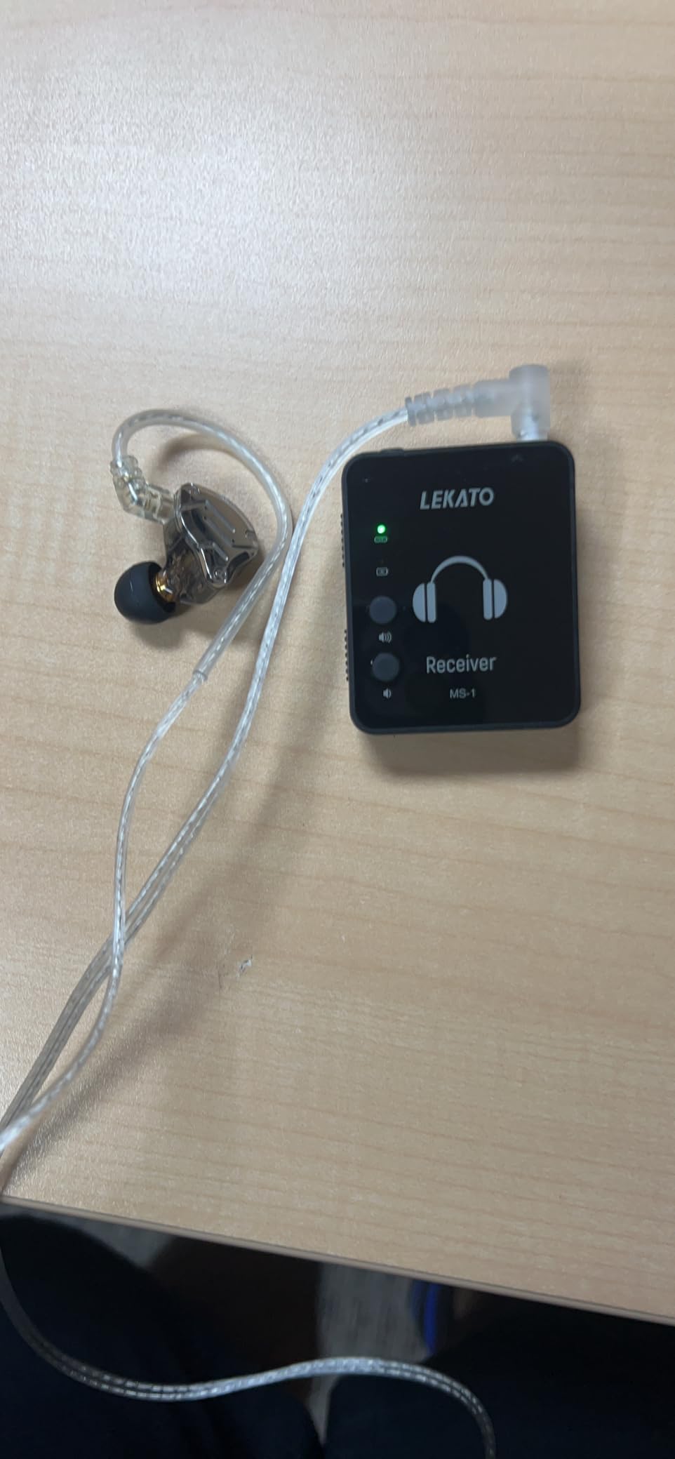 LEKATO Wireless in Ear Monitor System 2.4GHz, Stereo in-Ear Monitoring with Transmitter Receiver Clip-On, One to Many, Auto-Pairing, Wireless IEM for Band Rehearsal,Studio, Church,Small Gigs(MS-1) customer photo 1