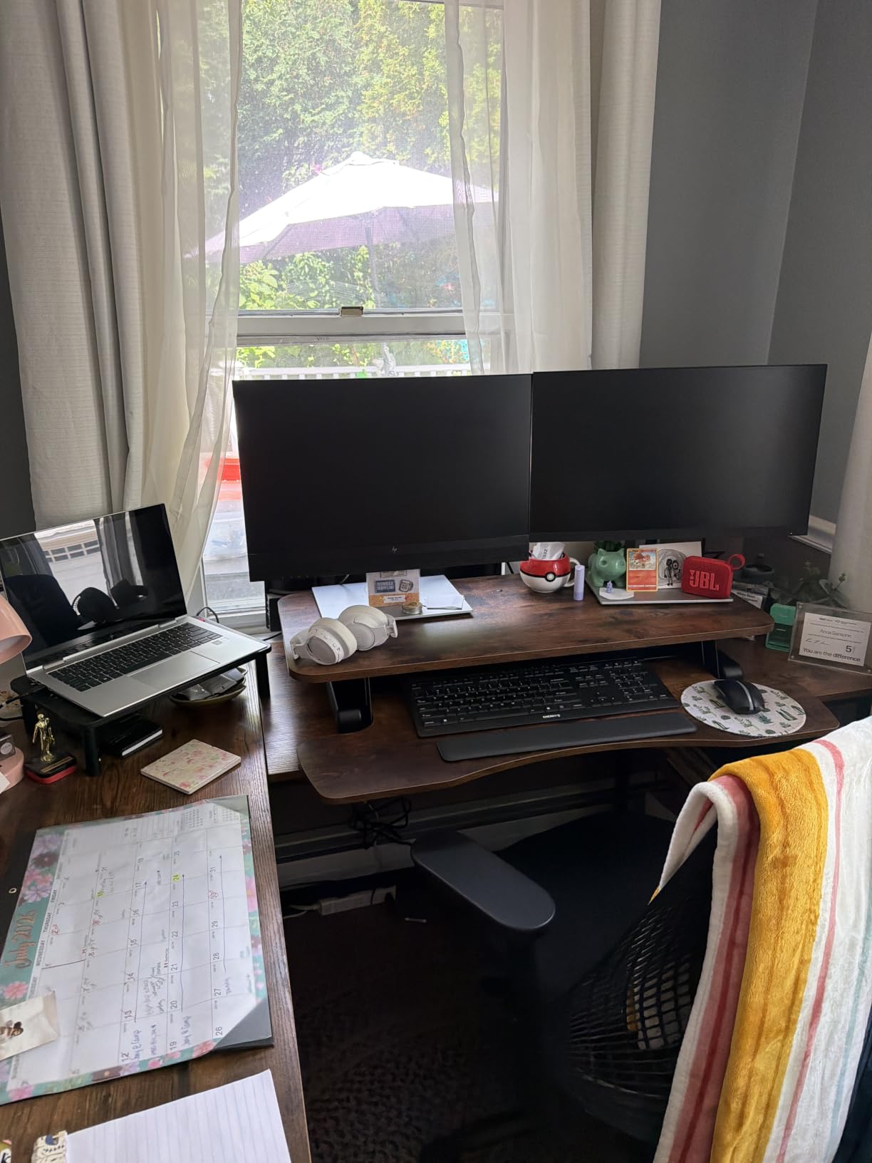 VIVO Black 36 inch Standing Desk Converter, DESK-V036KB | Height Adjustable, Stand Up Desk Riser, Wide Keyboard Tray, Dual Monitor and Laptop Workstation, K Series customer photo 1