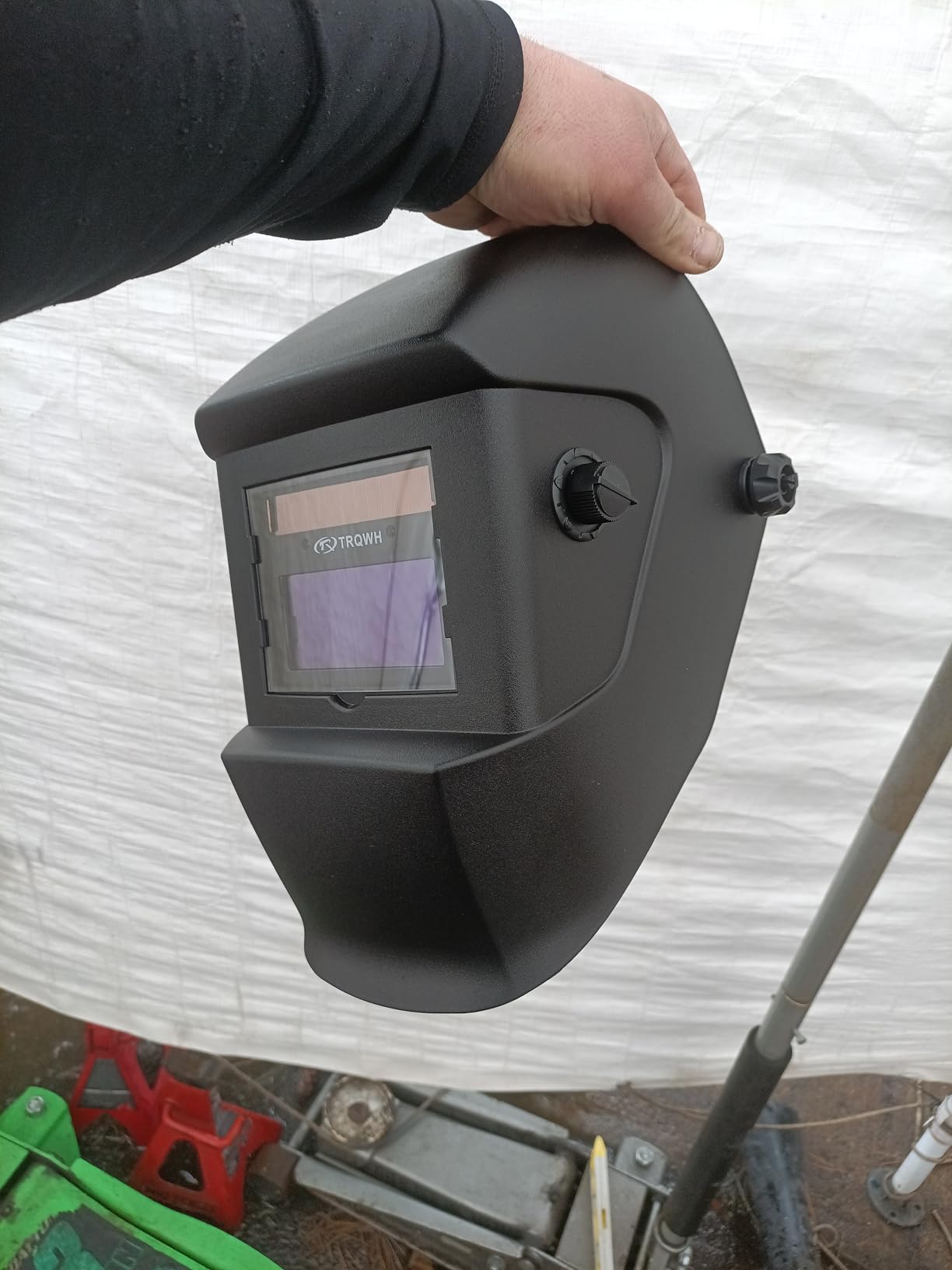 TRQWH Welding Helmet with Light True Color Auto Darkening Solar Powered Welding Hood with 2 Arc Sensor Wide Shade 4/9-13 for TIG MIG ARC Cool Welder Mask customer photo 2