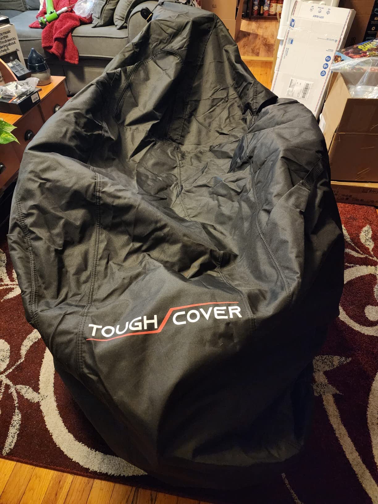Tough Cover Snowmobile Cover, Premium 600D, XL Fit, Black | Heavy-Duty Waterproof Fabric, Elastic Hem And Locking Buckles, XL Trailerable Fit For Polaris, Ski-Doo, Yamaha, Arctic Cat customer photo 1