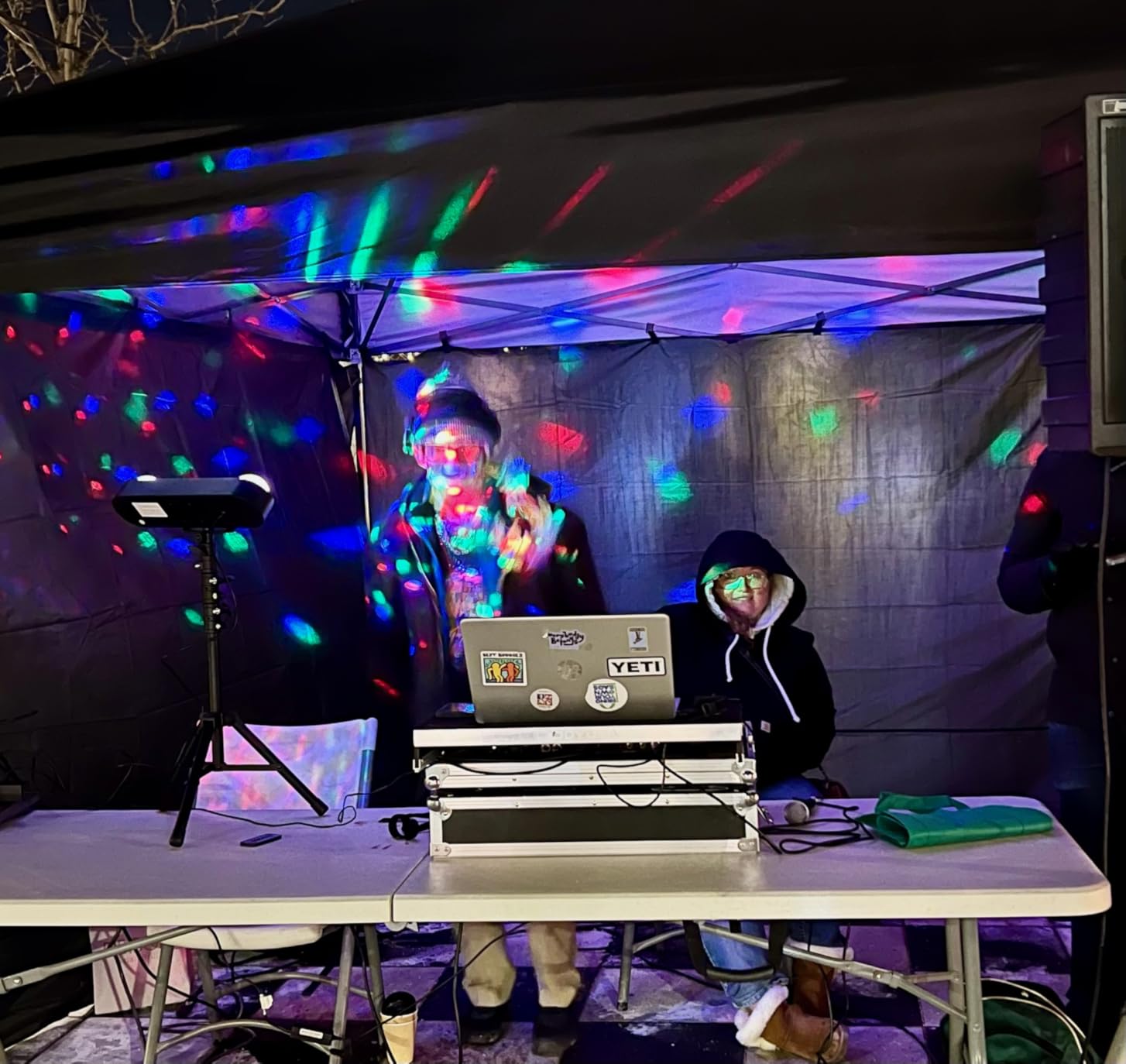 Telbum DJ Lights with Stand, 5 in 1 Party Bar Light Set with Rotating Ball, Strobe, UV, Colorful LED Par Light and Pattern, Sound Activated DJ Lighting System for Disco Stage Gig Band Wedding customer photo 1