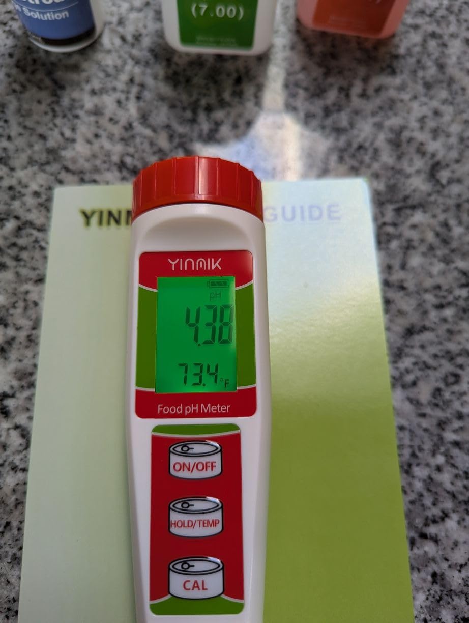 YINMIK Food pH Meter Digital pH Tester Spear pH Probe pH Reader for Canning | pH Checker for Fermented Fermentation Lab pH Meter for Cosmetic Soft Soil Food Sausages Salami Hot Sauce and Canned customer photo 1