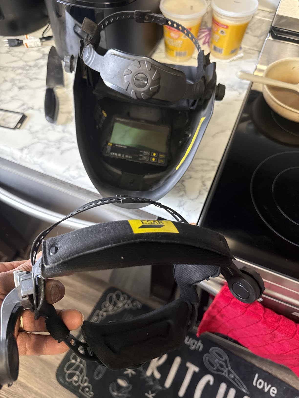 ESAB® Sentinel™ A60 Welding Helmet, Black Low-Profile Design, High Impact Resistance Nylon, Large Viewing Area 4.65 in x 2.80 in customer photo 2