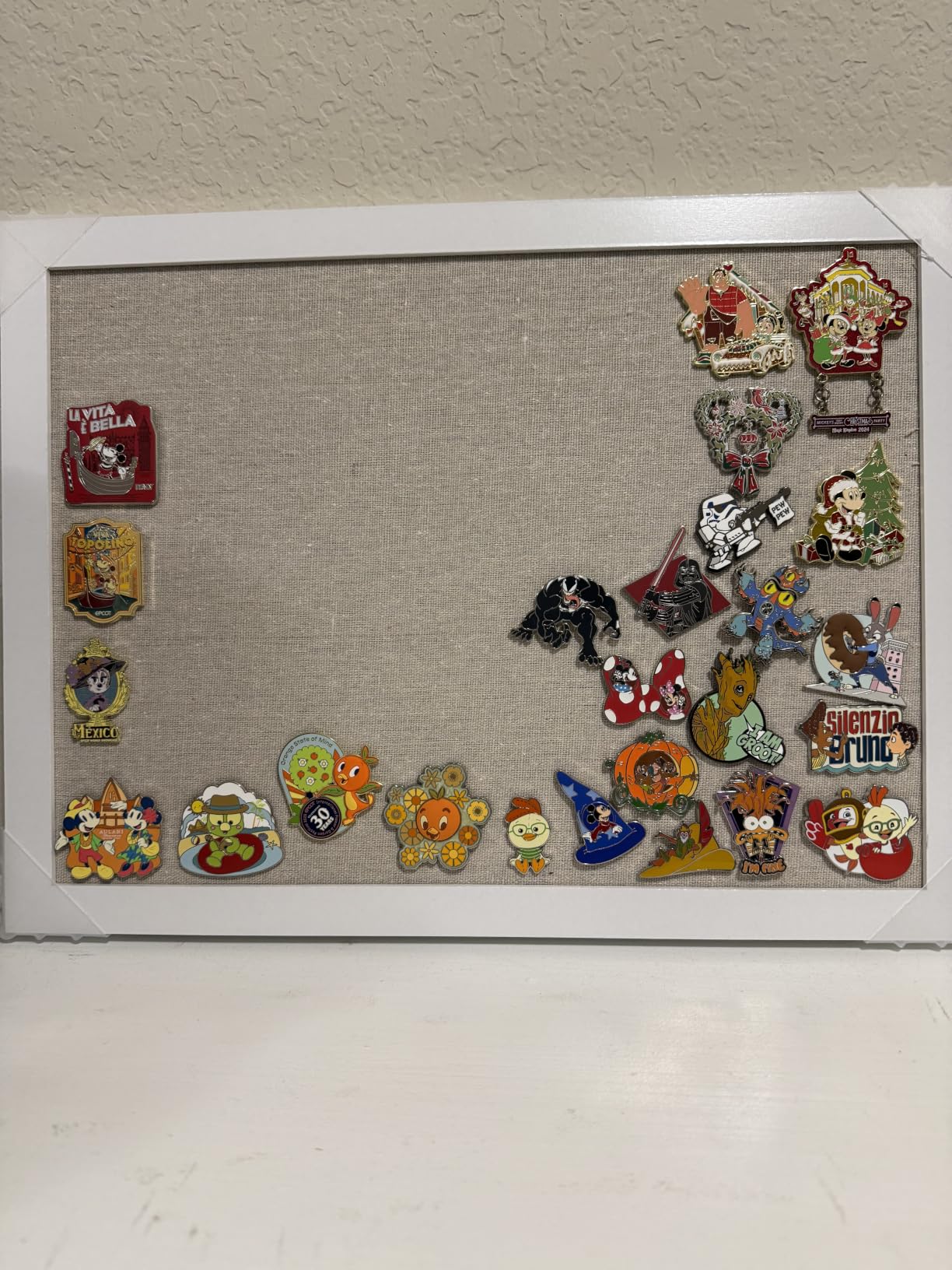 AMUSIGHT 2-Pack Double-Sided Wood Framed Cork Board with Linen, 16