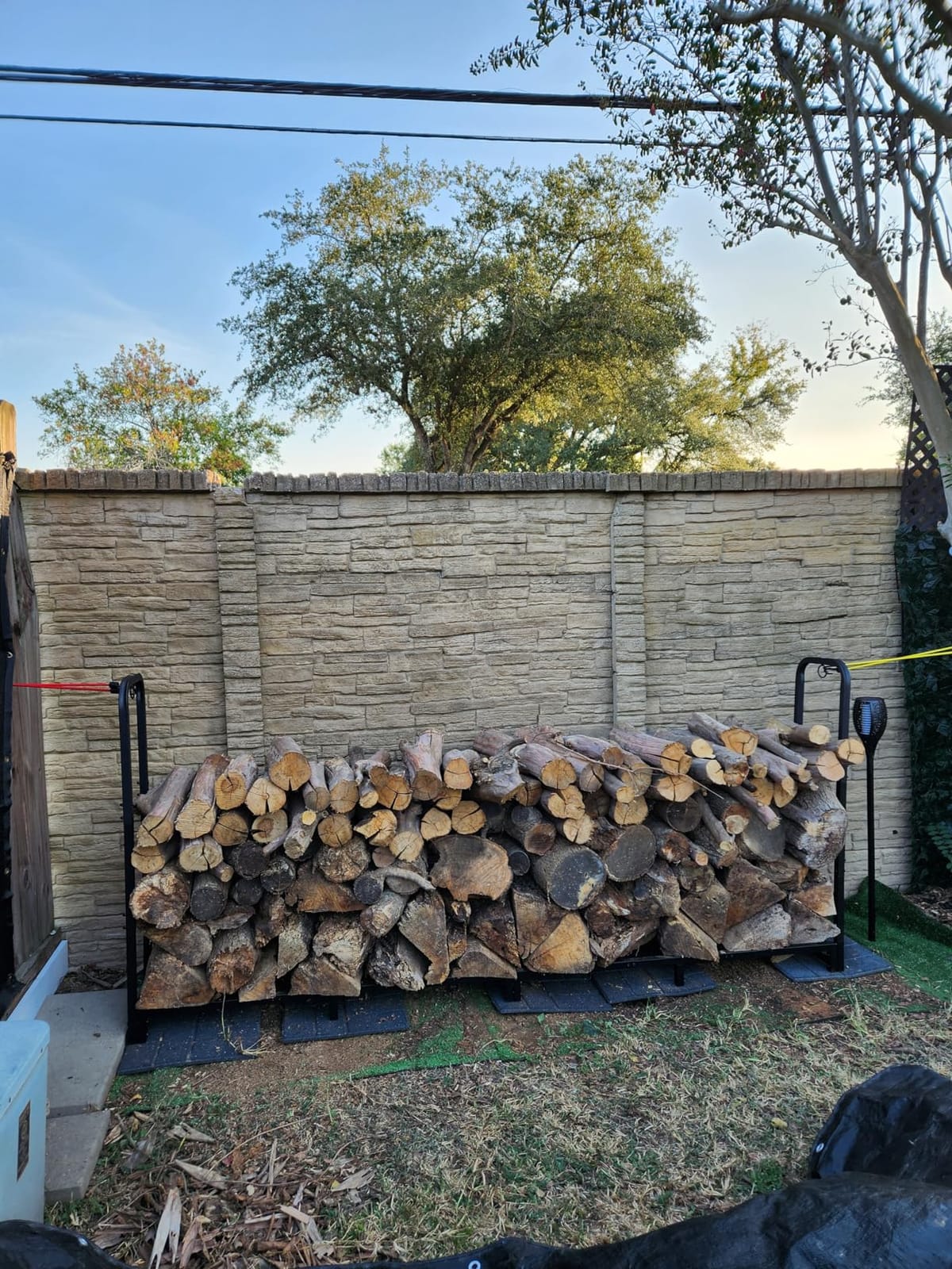 Mr IRONSTONE 8ft Firewood Rack Outdoor Indoor, Upgraded Heavy Duty Adjustable Fire Wood Rack Holds Up to 4500lbs, Fireplace Log Holder Wood Storage for Porch Patio, Easy Assembly customer photo 2