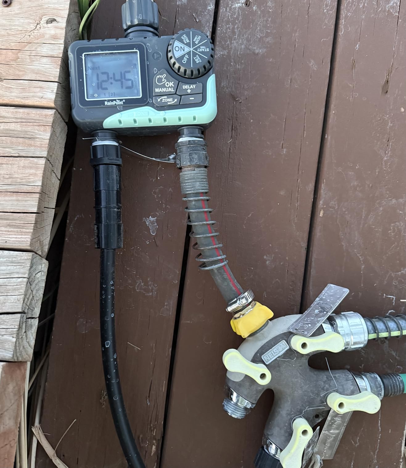 RAINPOINT Sprinkler Timer 2 Outlet, Water Timer for Garden Hose, Programmable Drip Irrigation for Yard Outdoor Watering, Rain Delay/Manual/Automatic System Controller 2.5