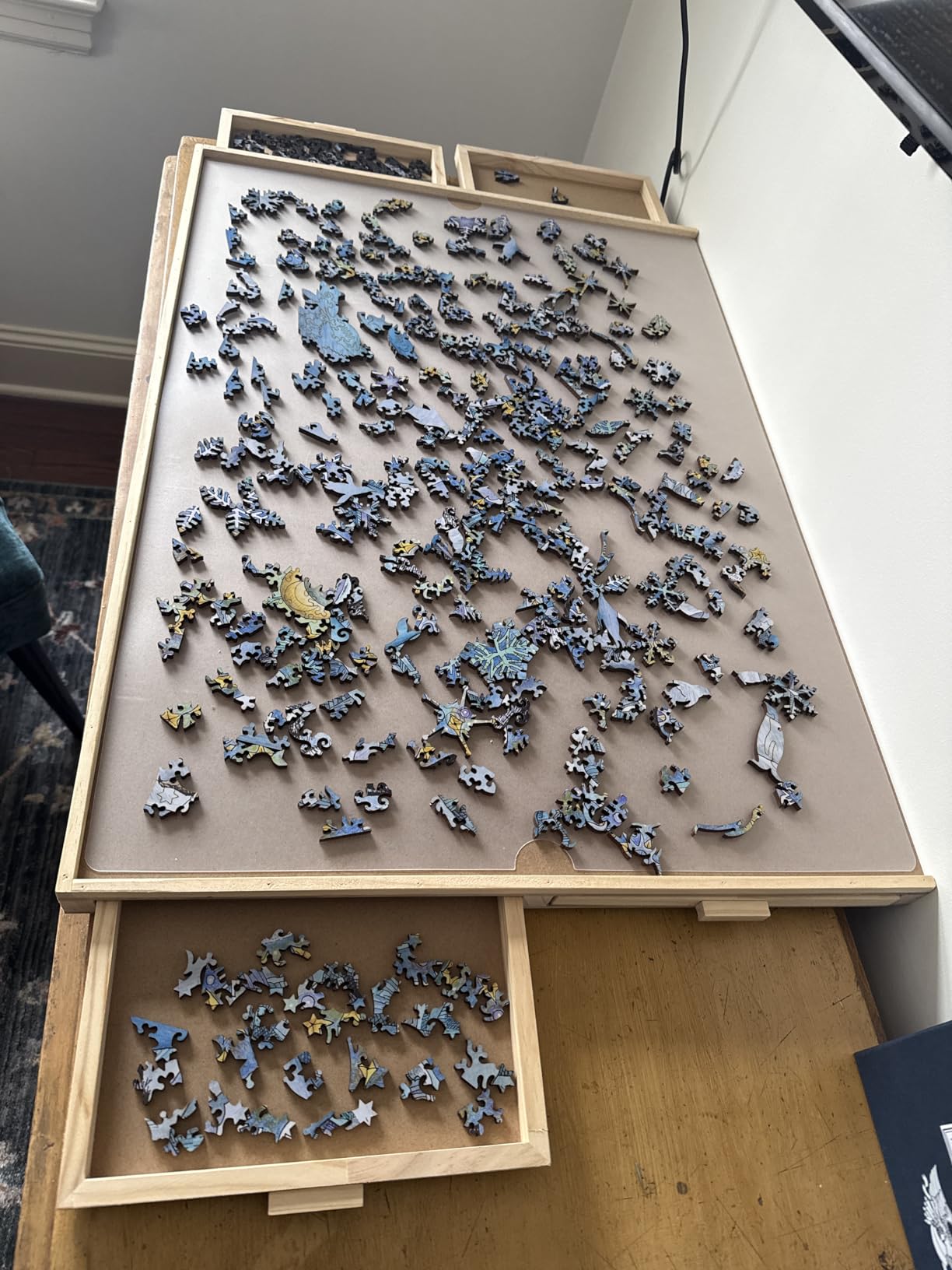 Rotating 1000 Piece Wooden Puzzle Board | 30
