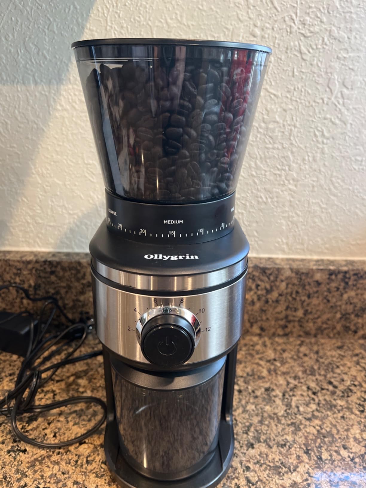 Ollygrin Burr Coffee Grinder, Electric Conical Coffee Bean Grinder With 30 Adjustable Grind Settings For 2-12 Cups, Sliver & Black customer photo 1