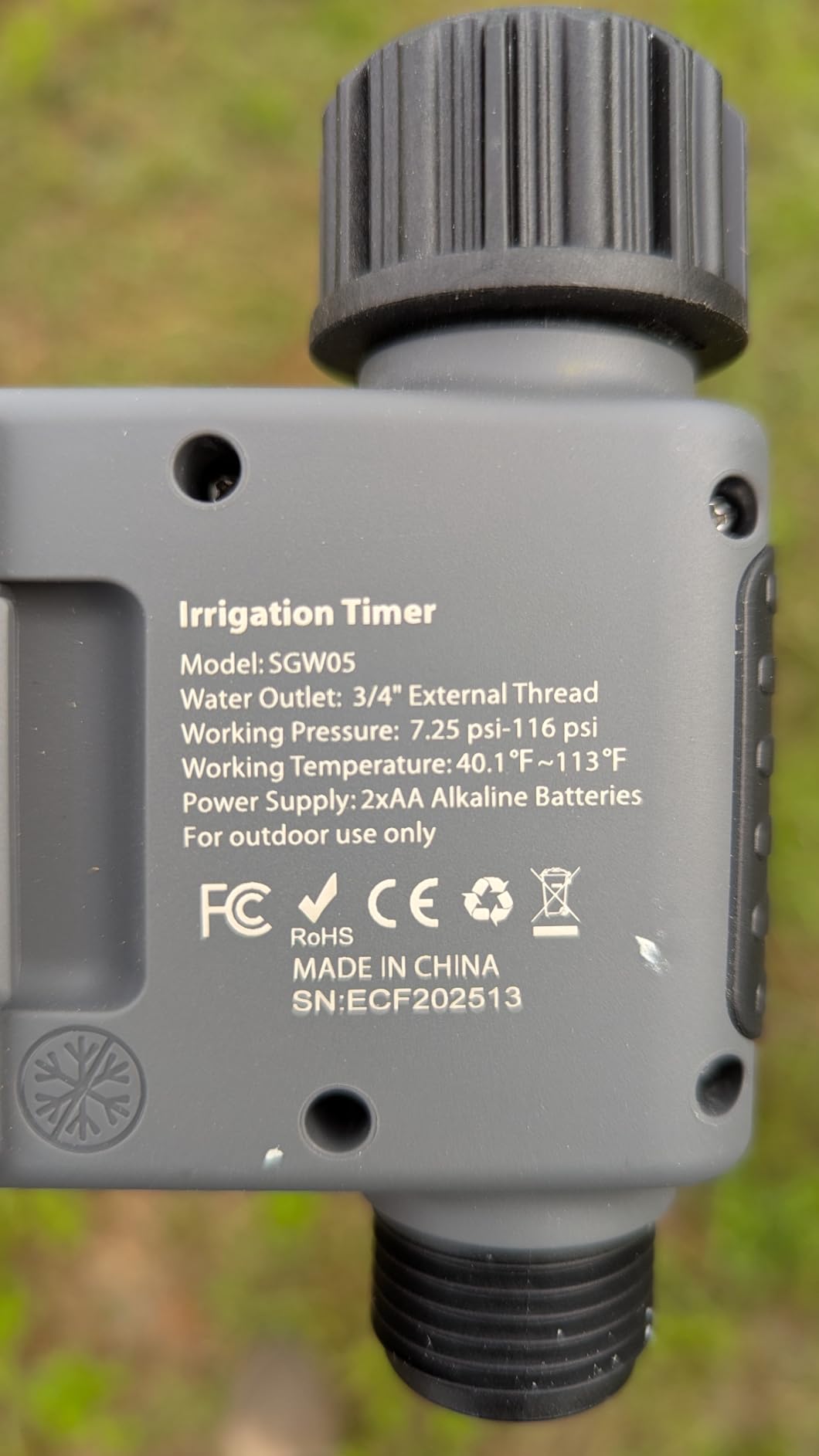 Outdoor Garden Hose Faucet Timers, Programmable Water Sprinkler Timer with Rain Delay/Manual/Automatic Drip Irrigation and Lawn Watering System for Yard, 1 Outlet customer photo 2